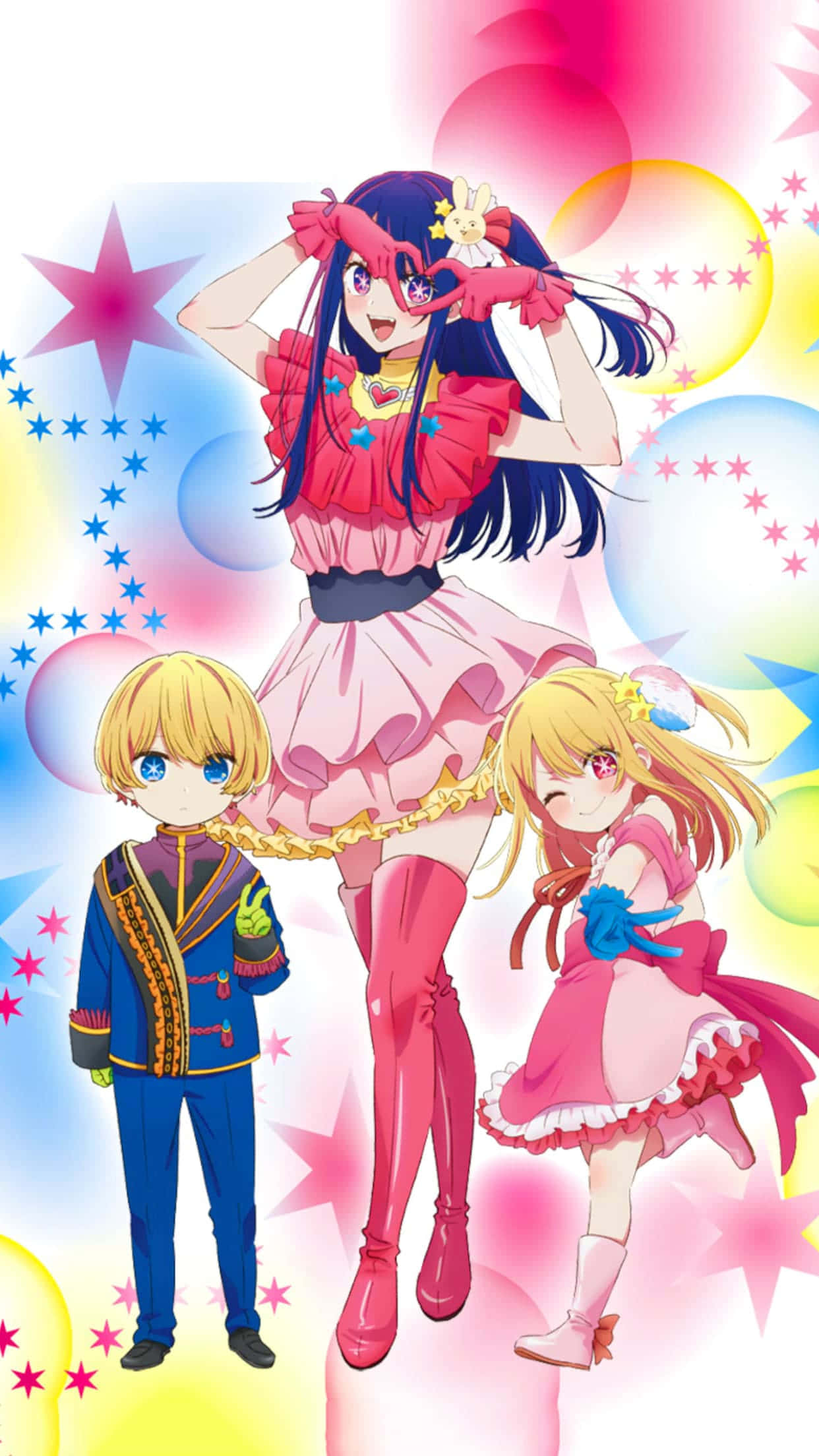 Oshi No Ko, characters, colorful costumes, Full HD Phone Wallpaper