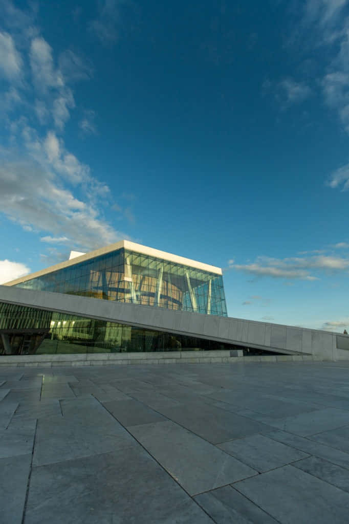 Oslo Opera House, blue sky, glass, SD Phone Wallpaper