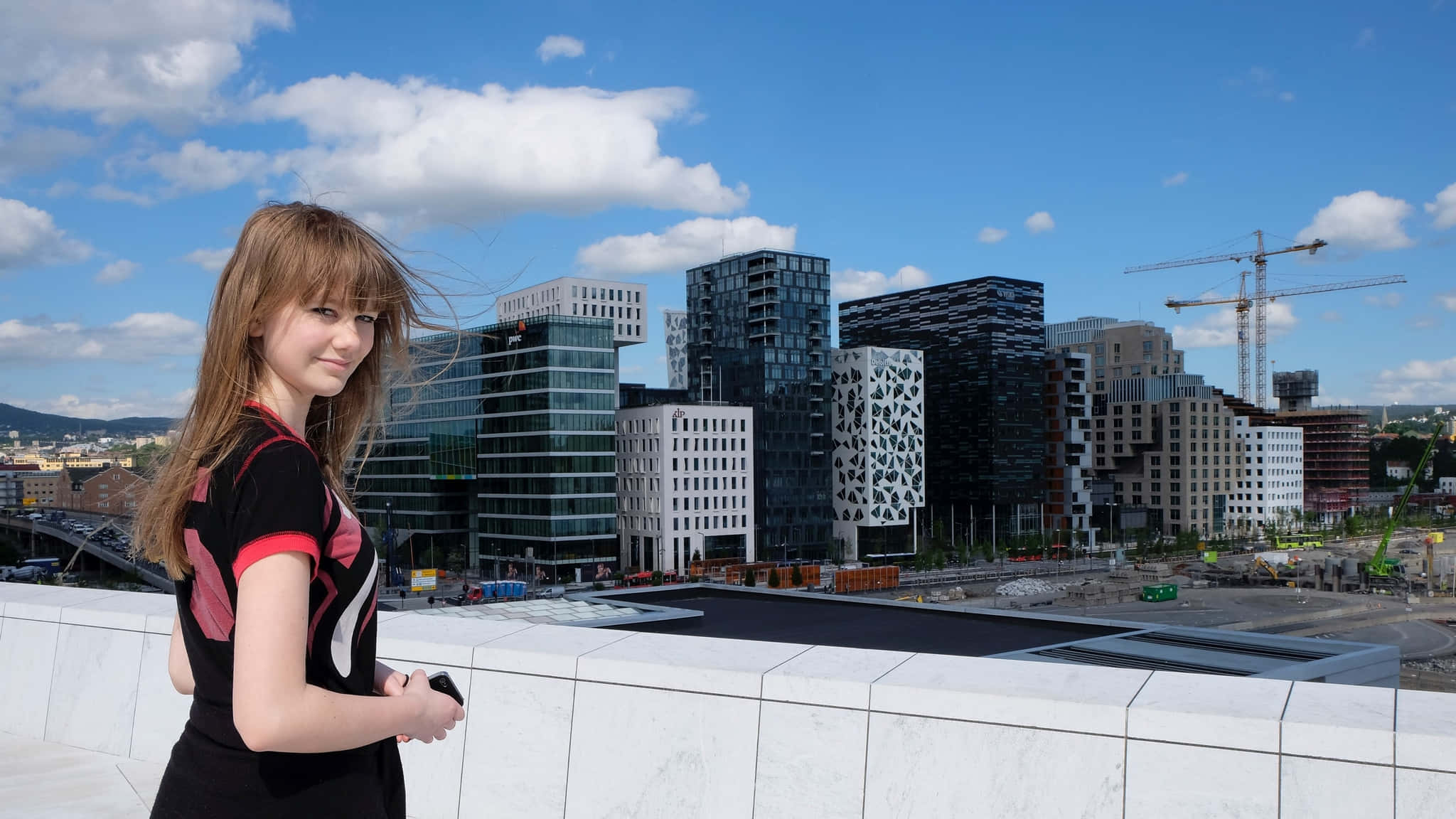 Oslo Opera House, rooftop, modern cityscape, Full HD Desktop Wallpaper