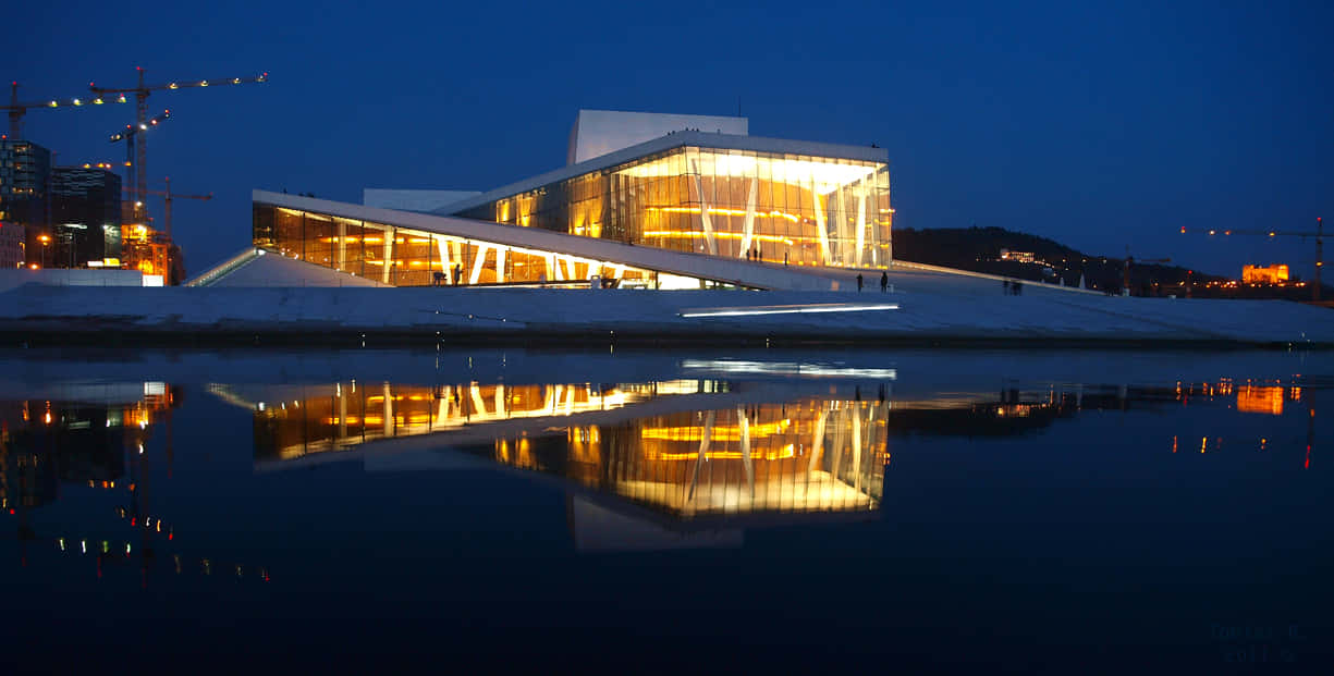 Oslo Opera House, glass, white, SD Desktop Wallpaper