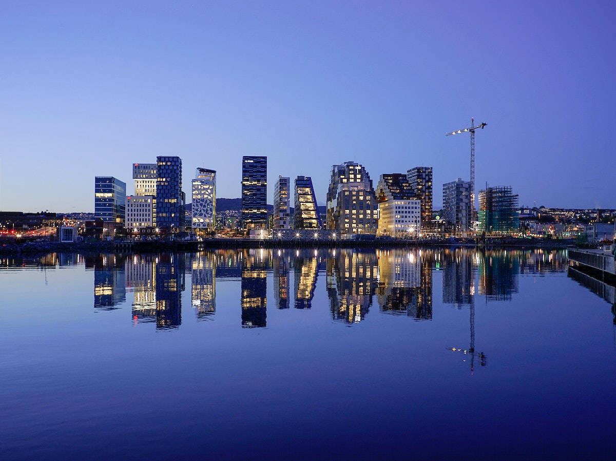 Oslo, city skyline, dusk, SD Desktop Wallpaper