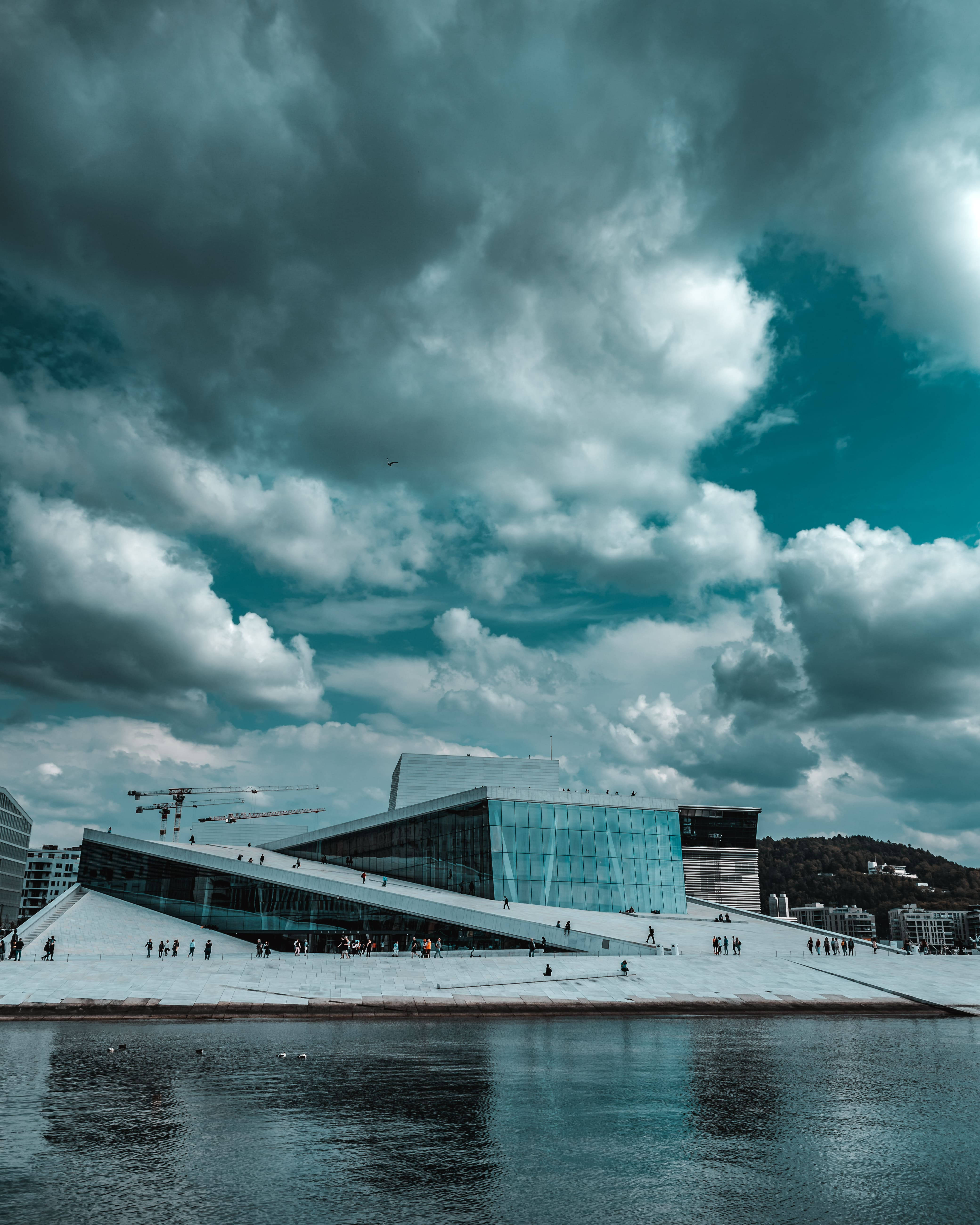 Oslo, white ramp, ocean, 5K Phone Wallpaper