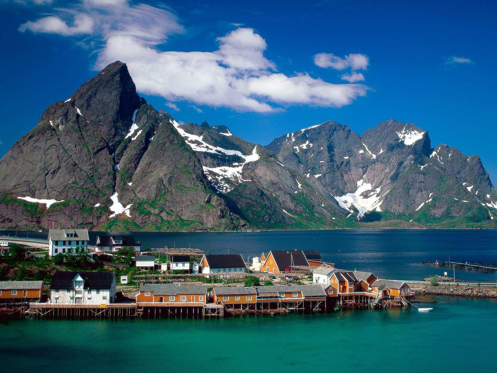 Oslo, mountain town, turquoise fjord, HD Desktop Wallpaper
