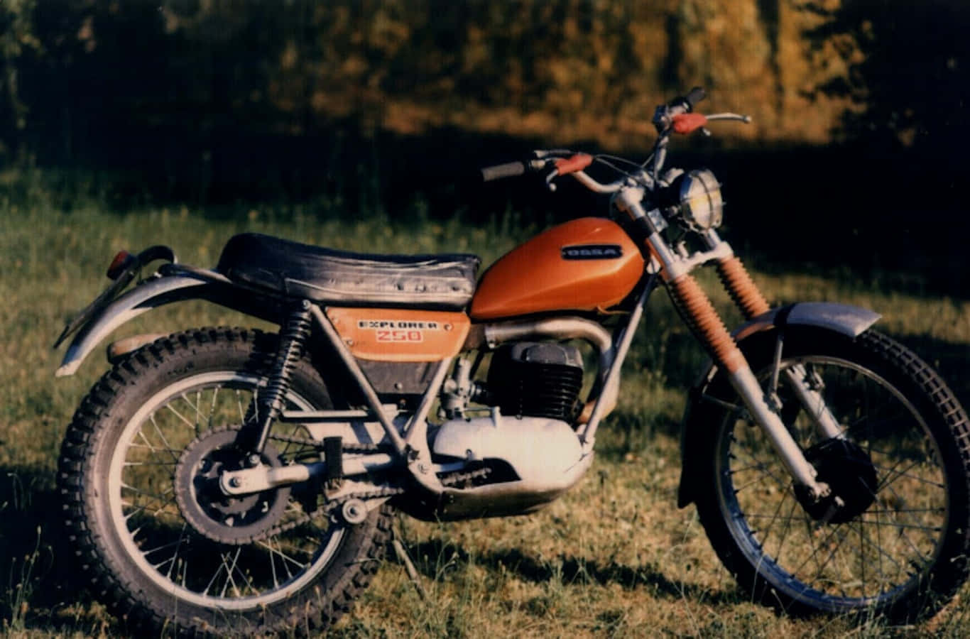Ossa Motorcycle, vintage, orange and silver, HD Desktop Wallpaper
