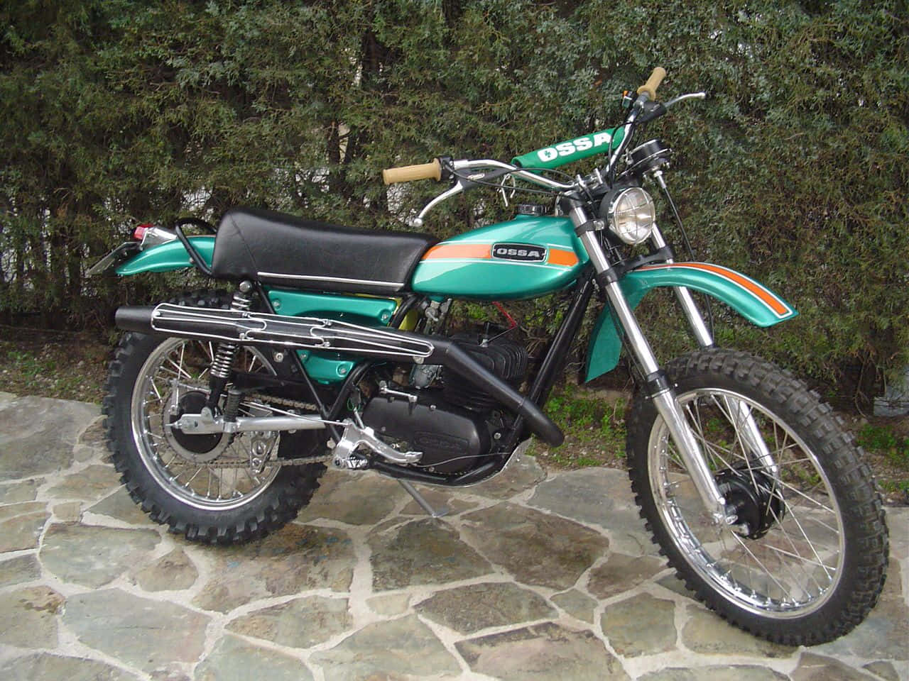 Ossa, vintage Ossa motorcycle, teal, HD Desktop Wallpaper