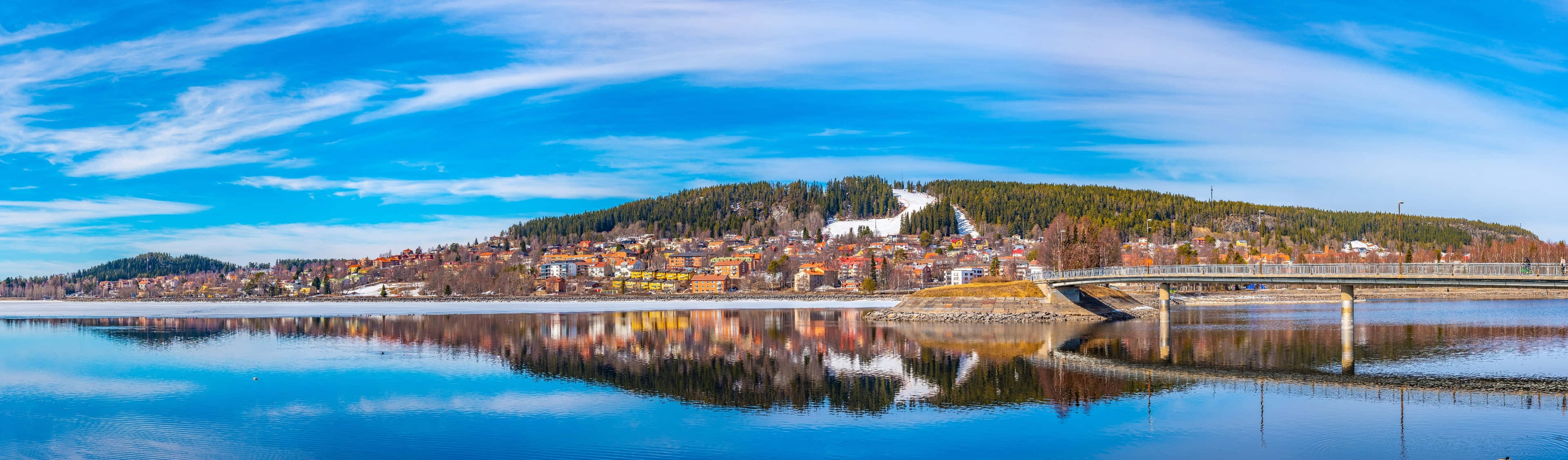 Östersund, panoramic view, forested hillside, 4K Desktop Wallpaper