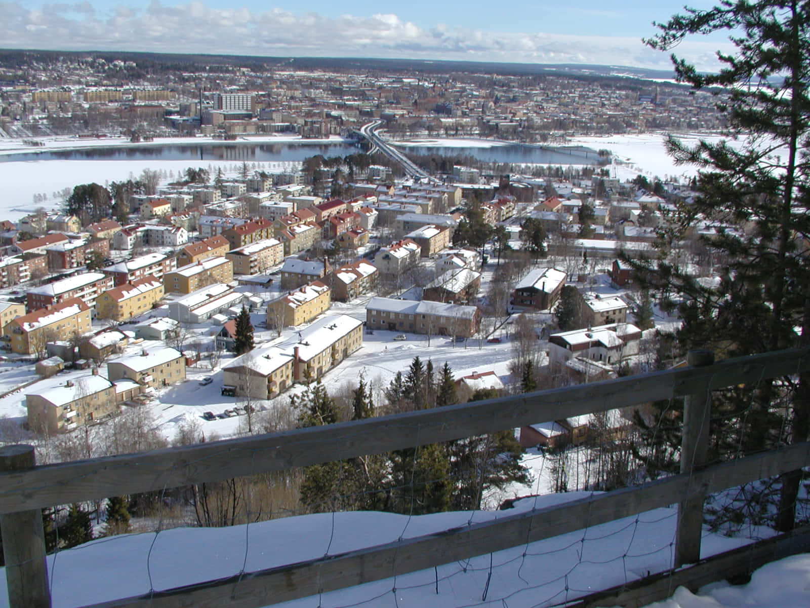 Östersund, winter panorama, snow, HD Desktop Wallpaper
