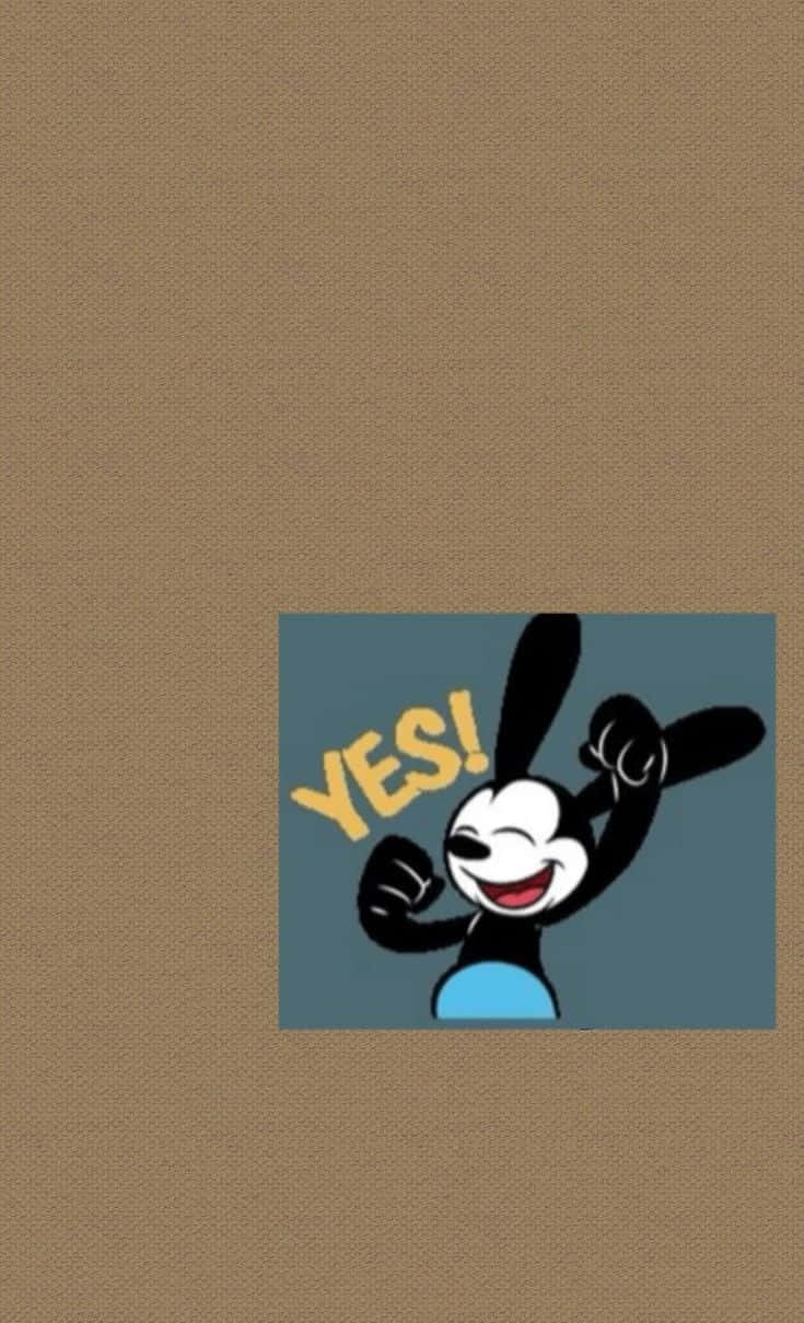 Oswald the lucky rabbit, black and white cartoon rabbit, blue shorts, SD Phone Wallpaper