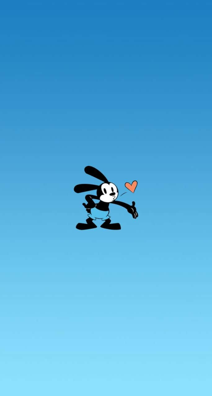 Oswald the lucky rabbit, blue shorts, orange heart, HD Phone Wallpaper