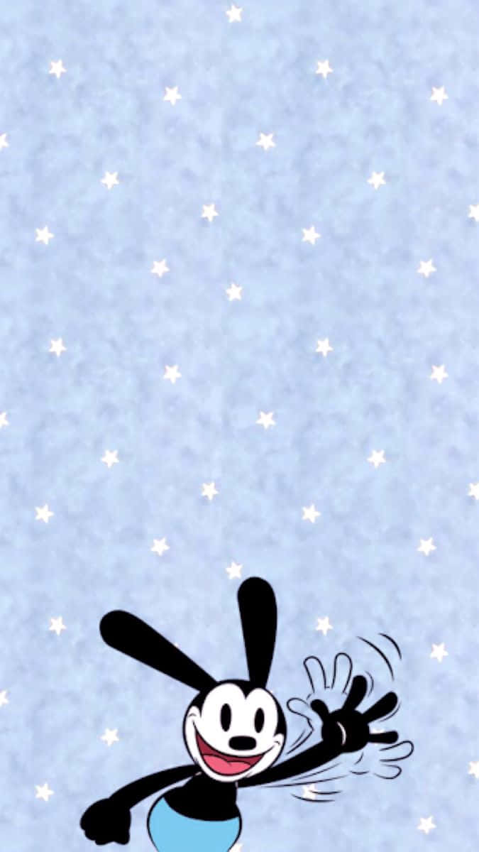 Oswald the Lucky Rabbit, light blue, starry background, SD Phone Wallpaper