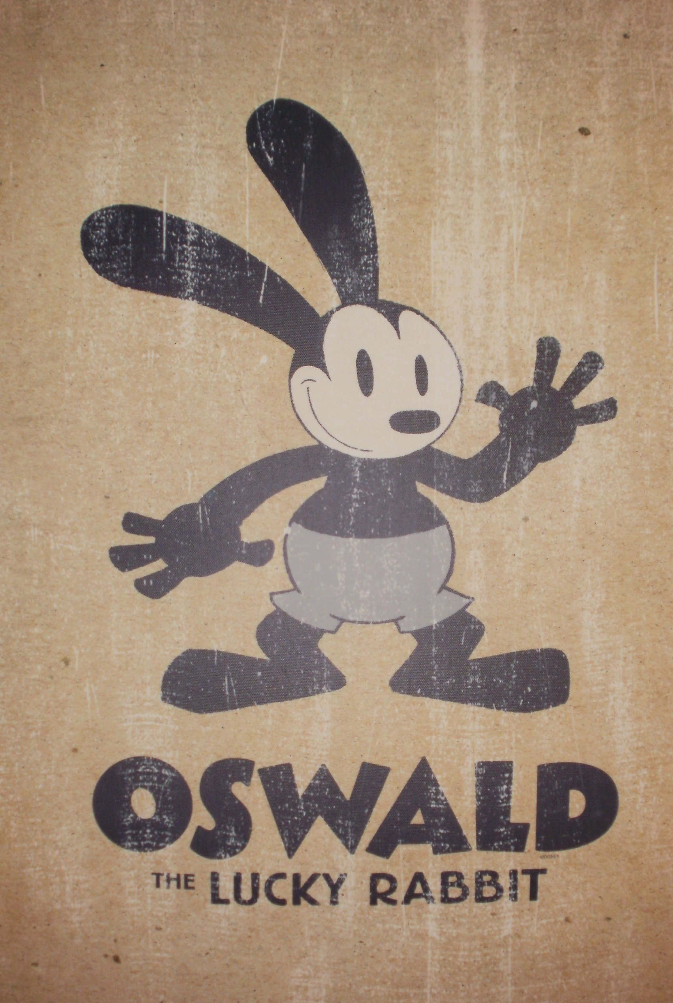Oswald the Lucky Rabbit, vintage poster, black silhouette, 2K Phone Wallpaper