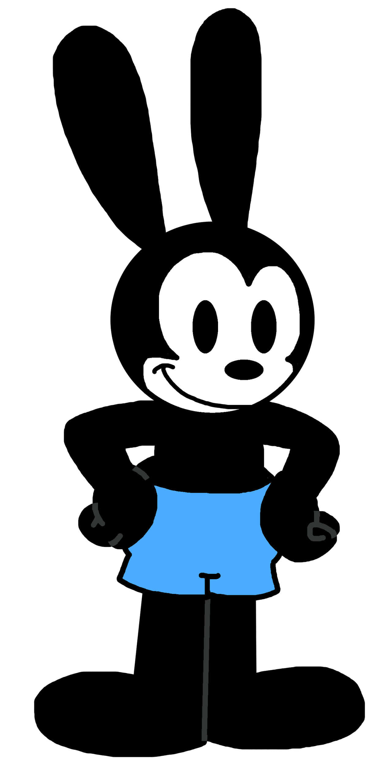 Oswald the lucky rabbit, black and white cartoon, large ears, Full HD Phone Wallpaper
