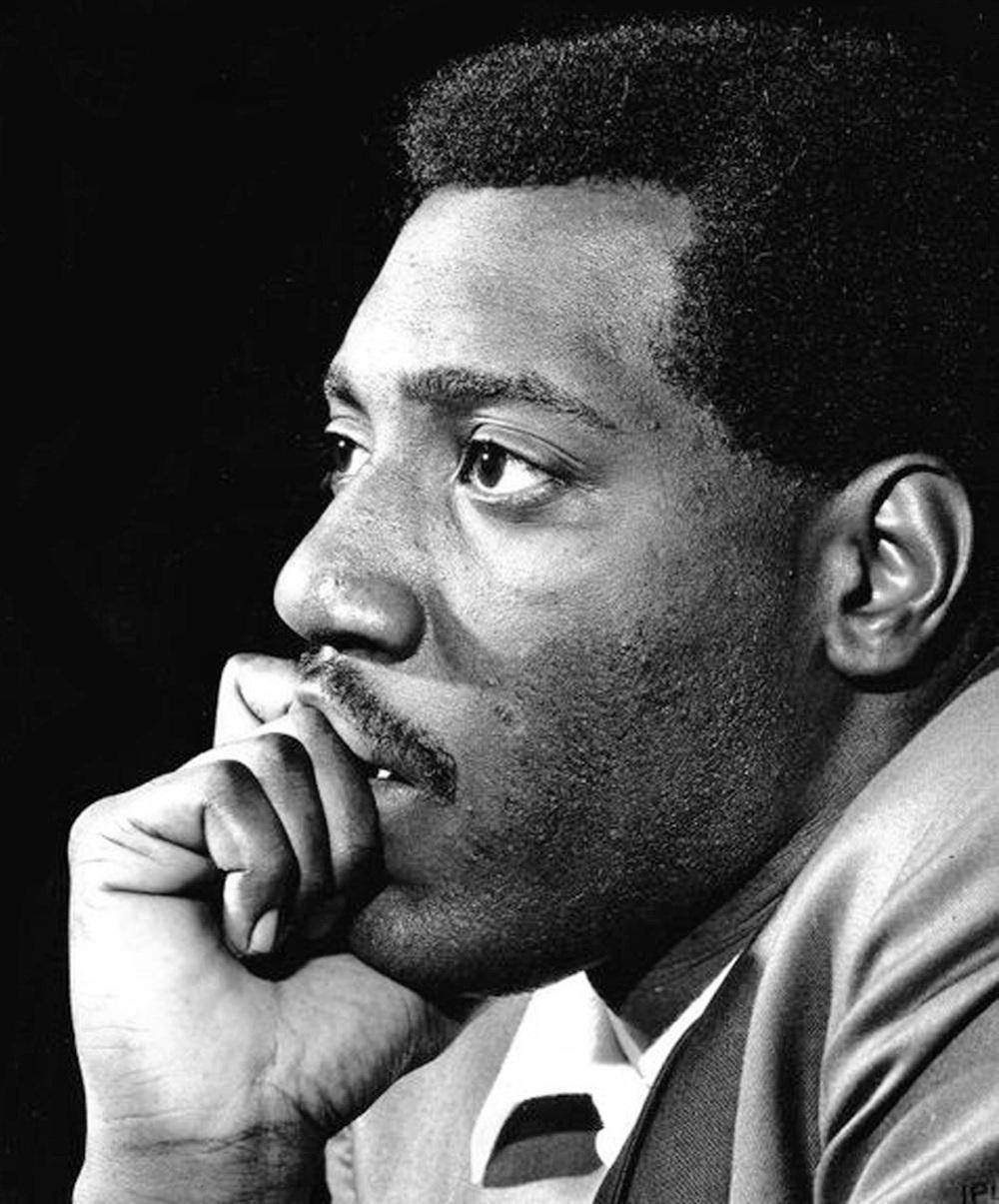 Otis Redding, black and white portrait, man in profile, SD Phone Wallpaper