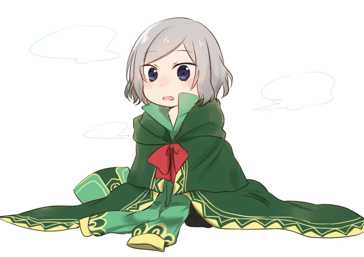 Otto Suwen, chibi anime girl, silver hair, SD Desktop Wallpaper