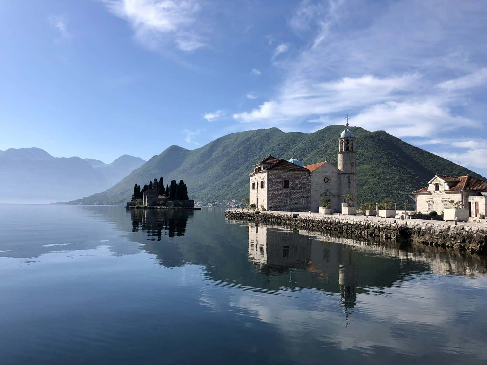 Our Lady Of The Rocks, stone church, bell tower, HD Desktop Wallpaper