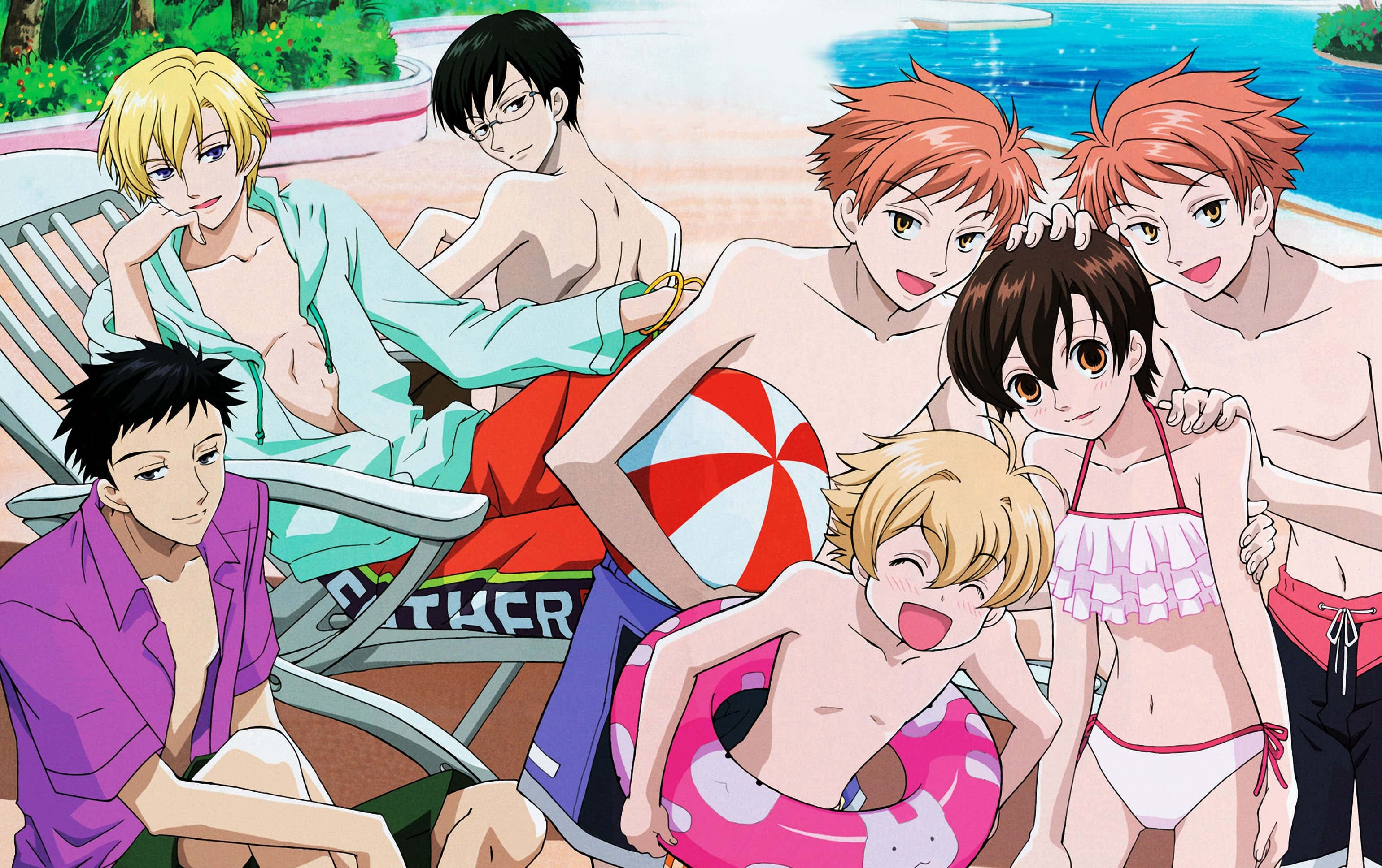 Ouran High School Host Club, swimwear, pool, 2K Desktop Wallpaper