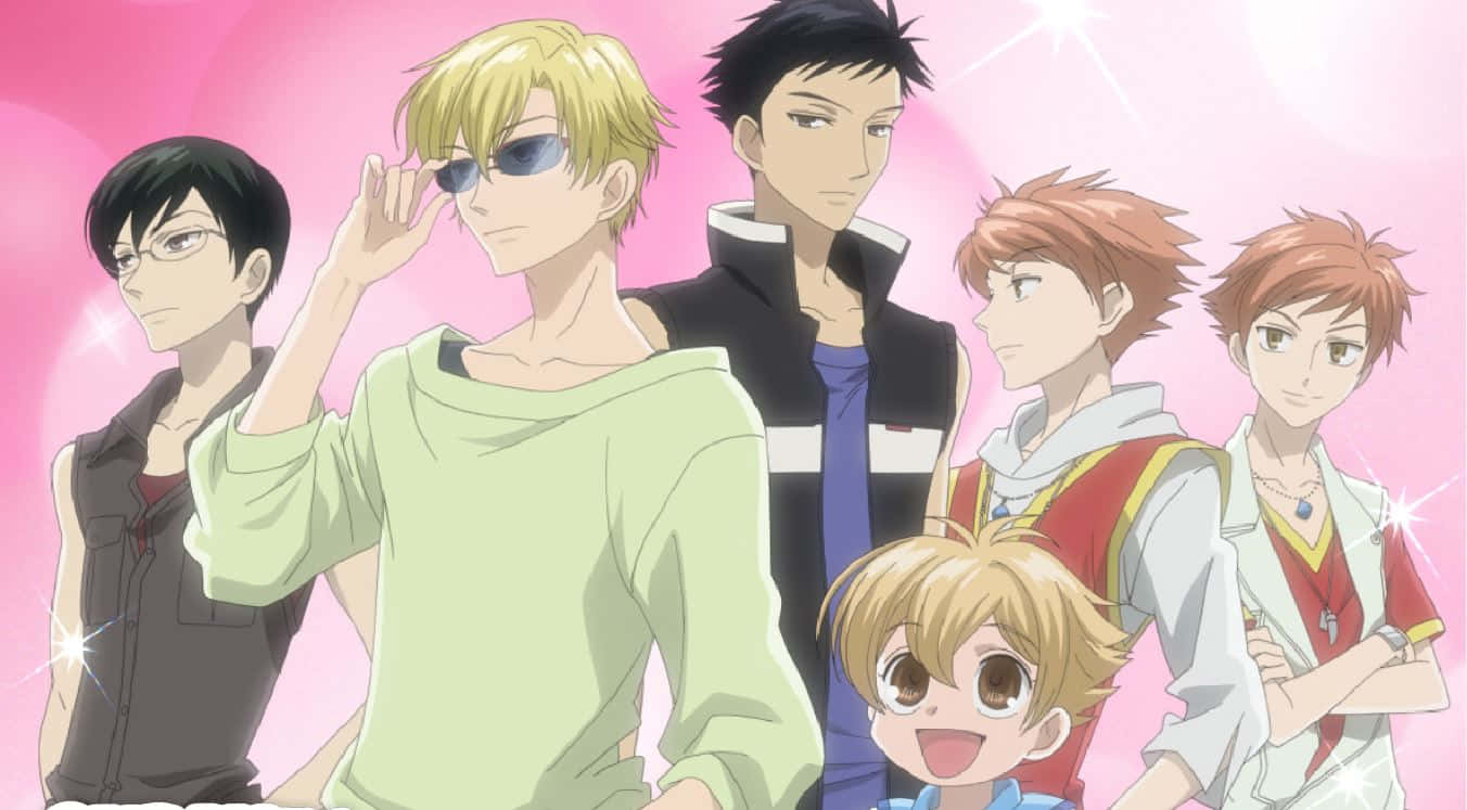 Ouran High School Host Club, six anime characters, varied hairstyles, HD Desktop Wallpaper