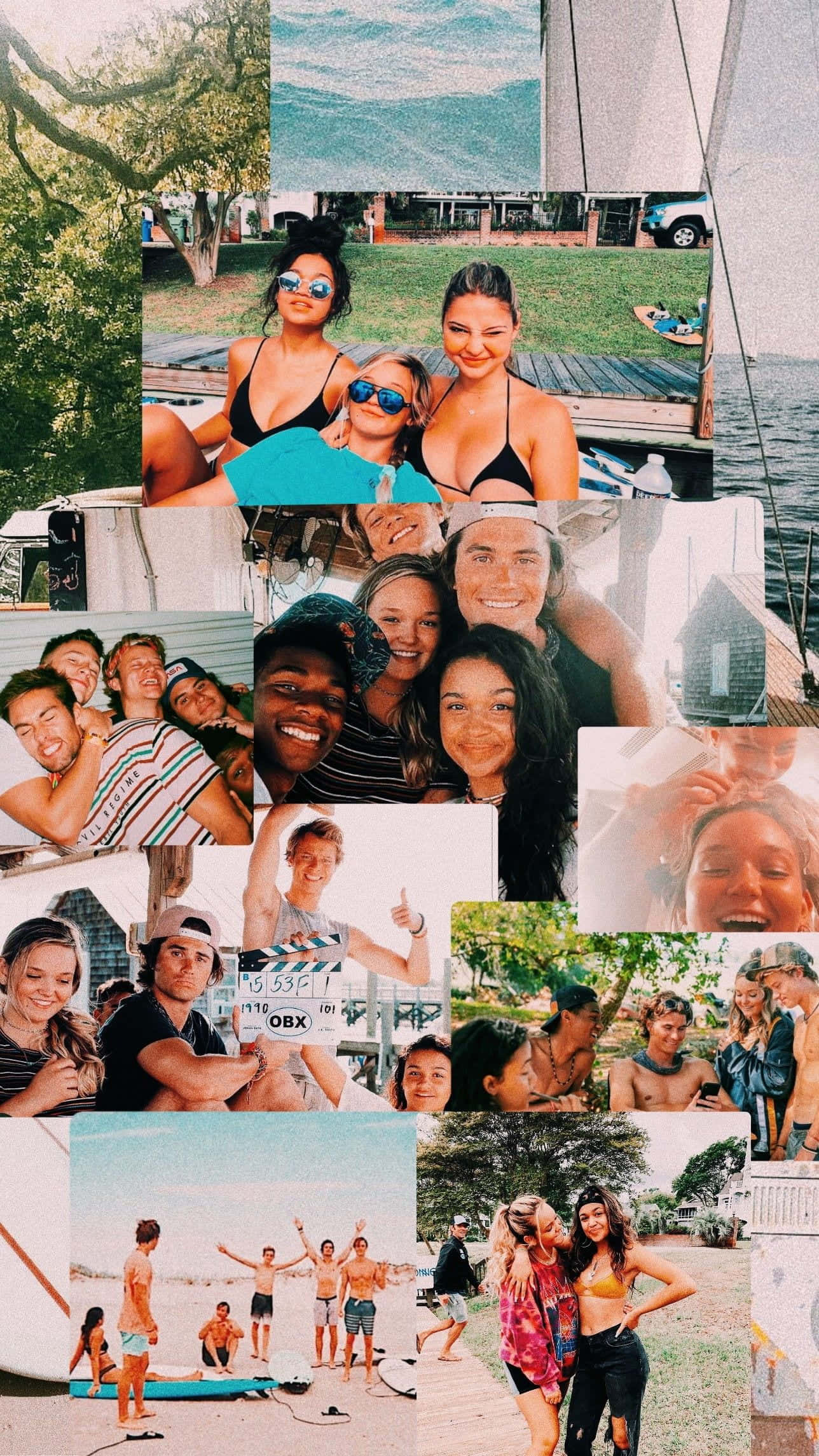 Outer Banks, cast, collage, Full HD Phone Wallpaper