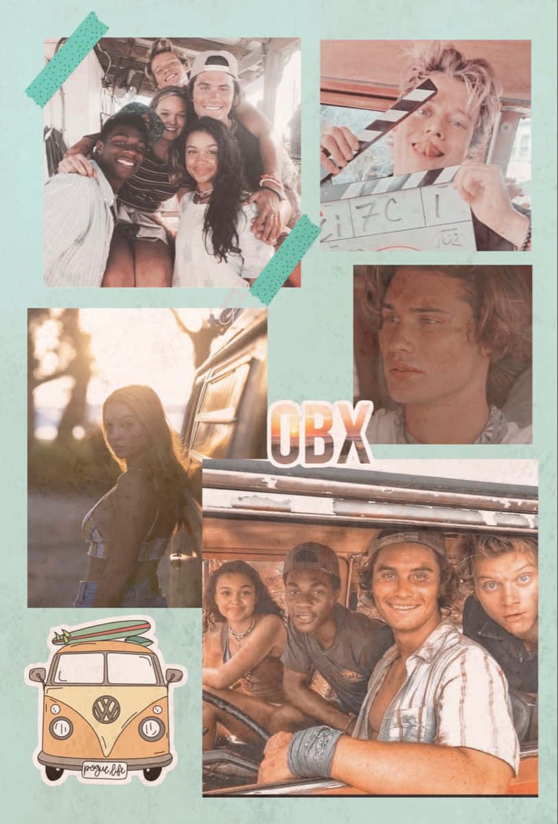 Outer Banks, vintage VW van, sunny road trip, SD Phone Wallpaper