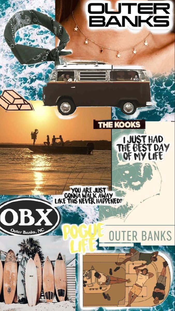 Outer Banks, surf van, ocean sunsets, SD Phone Wallpaper