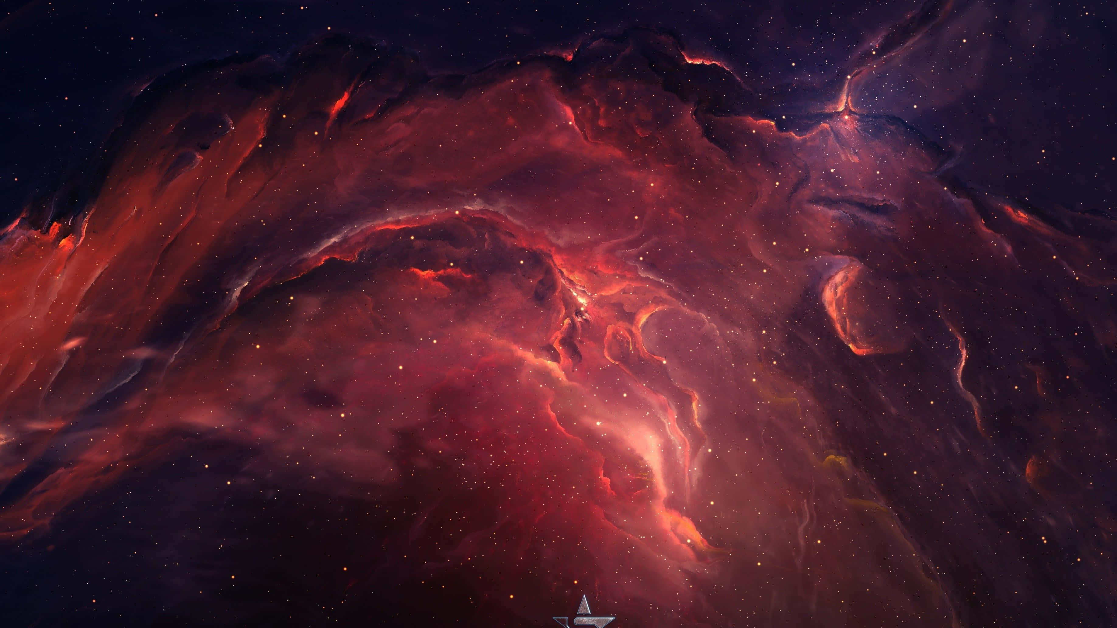 Outer Space Red 4K, red, orange nebula, 2K Desktop Wallpaper