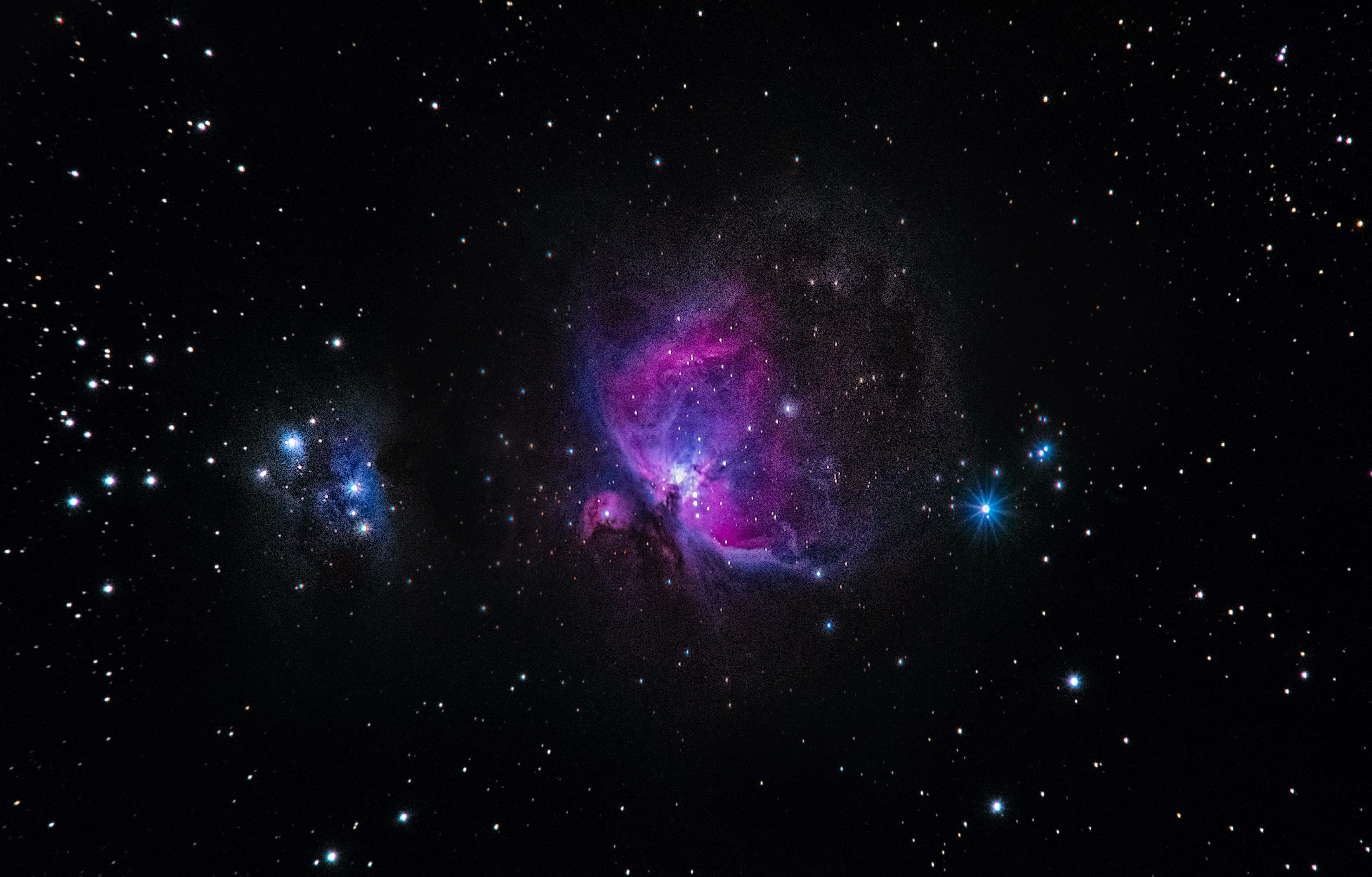Outer Space Red 4K, magenta, blue, 5K Desktop Wallpaper