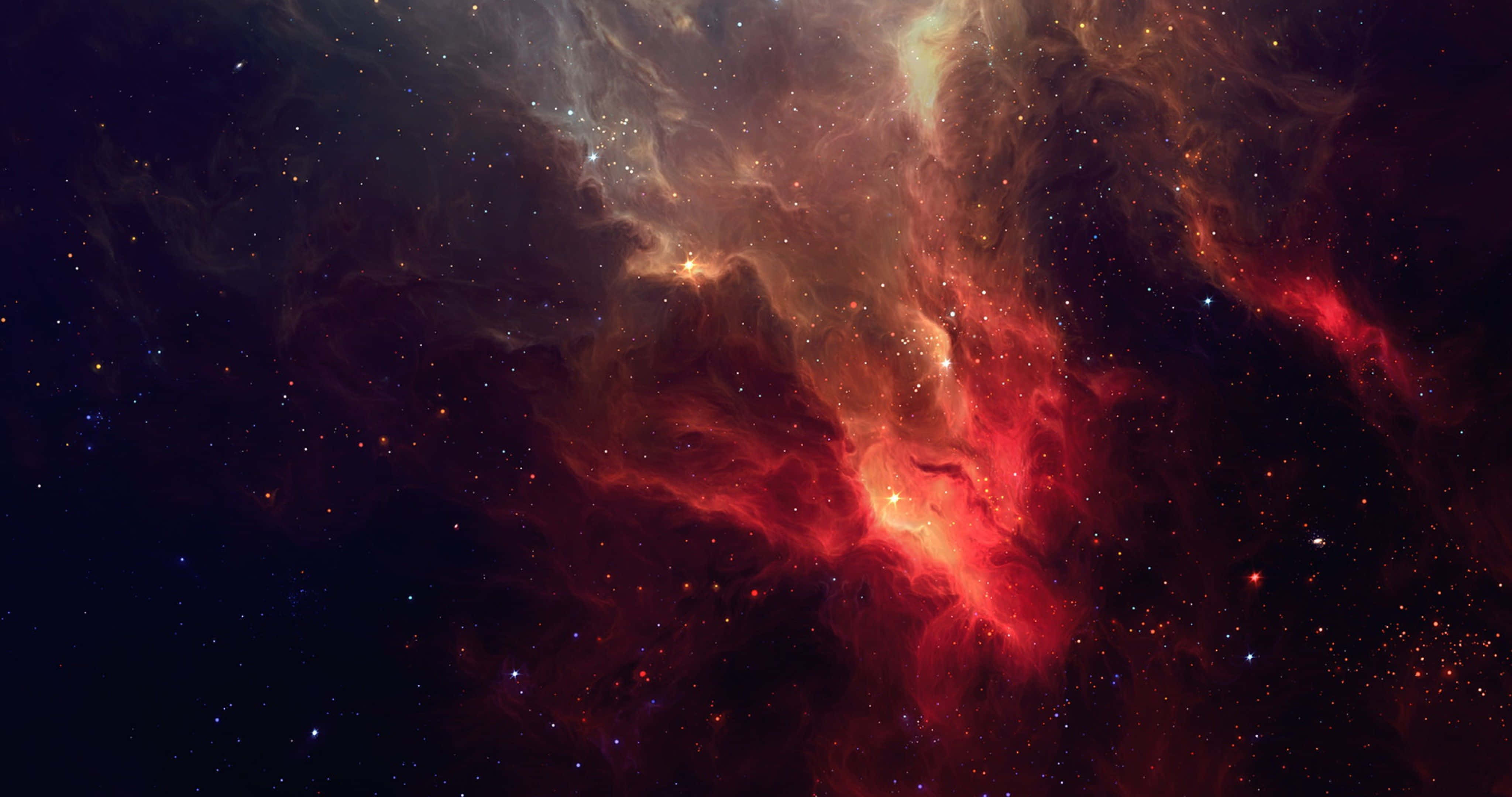 Outer Space Red 4K, red, orange, 4K Desktop Wallpaper