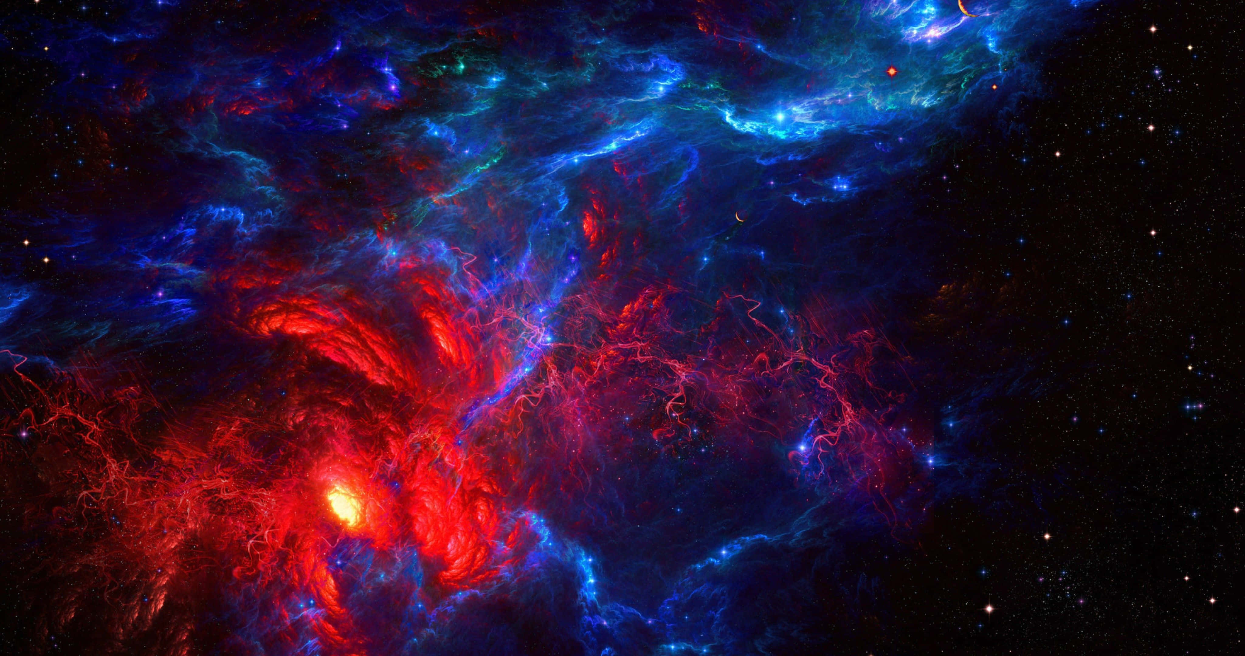 Outer Space Red 4K, deep red hues, cosmic nebula, 4K Desktop Wallpaper