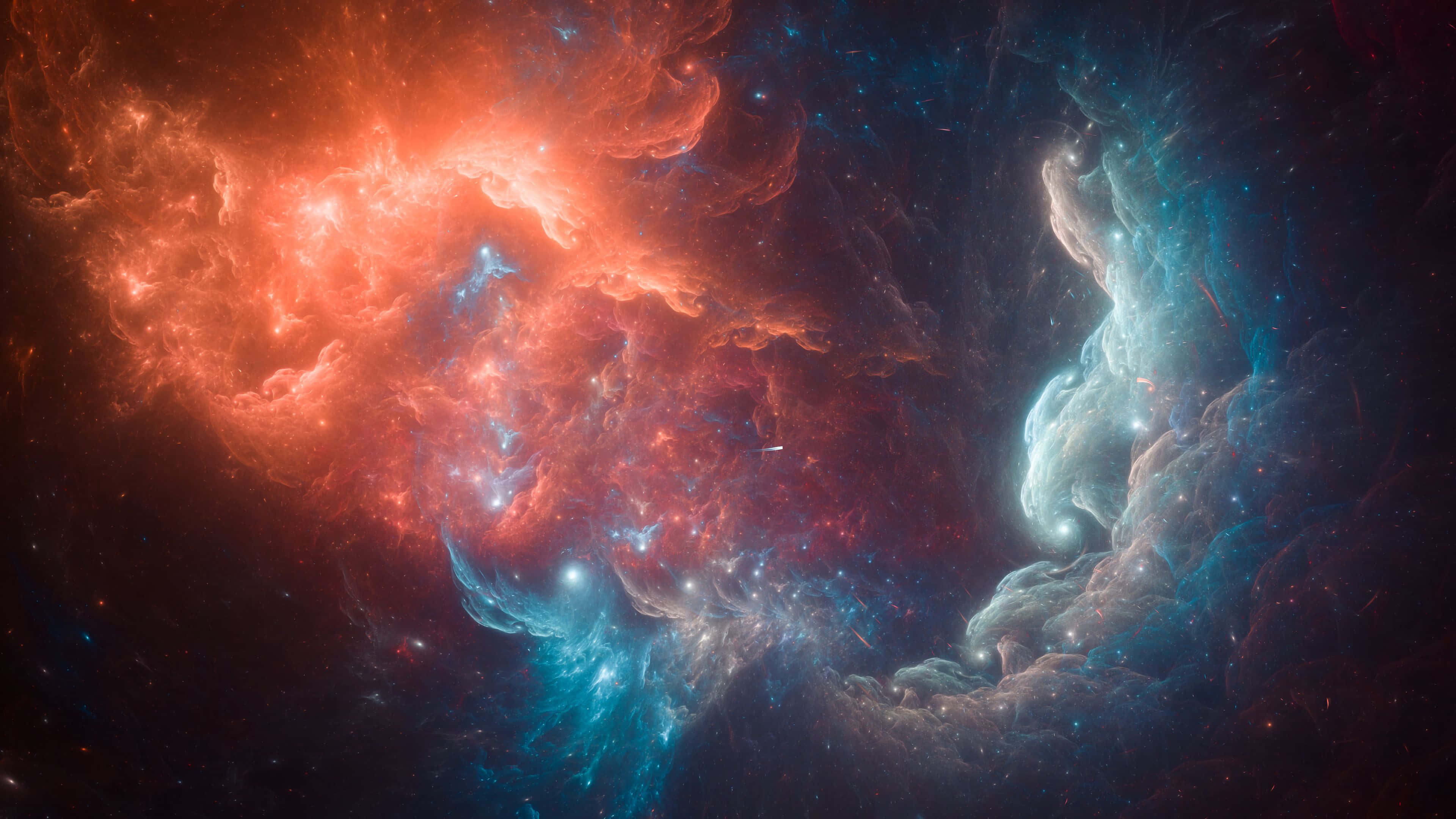 Outer Space Red 4K, cosmic nebula, fiery reds, 4K Desktop Wallpaper