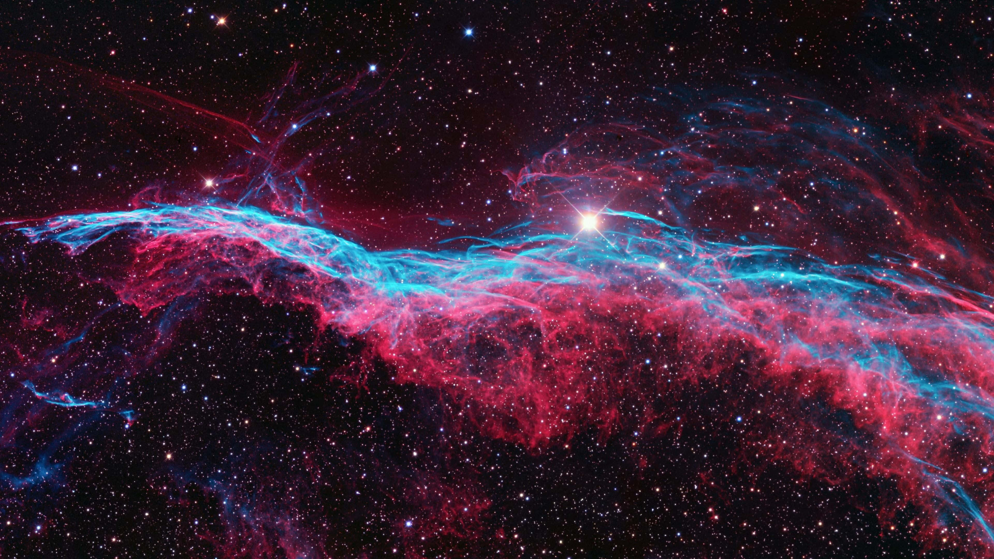 Outer Space Red 4K, red, blue, 4K Desktop Wallpaper