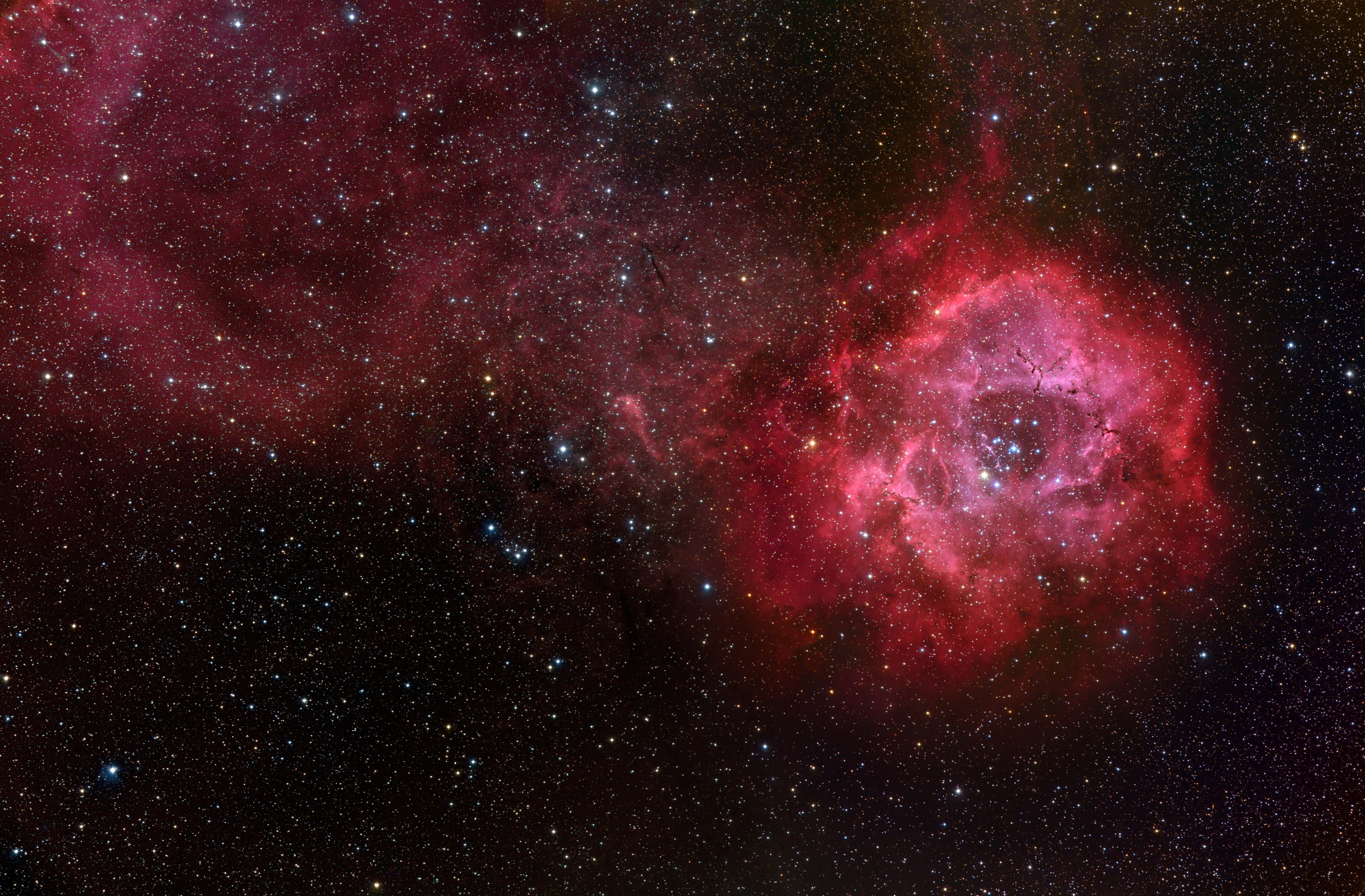 outer space red 4K, vibrant red nebula, countless stars, 4K Desktop Wallpaper