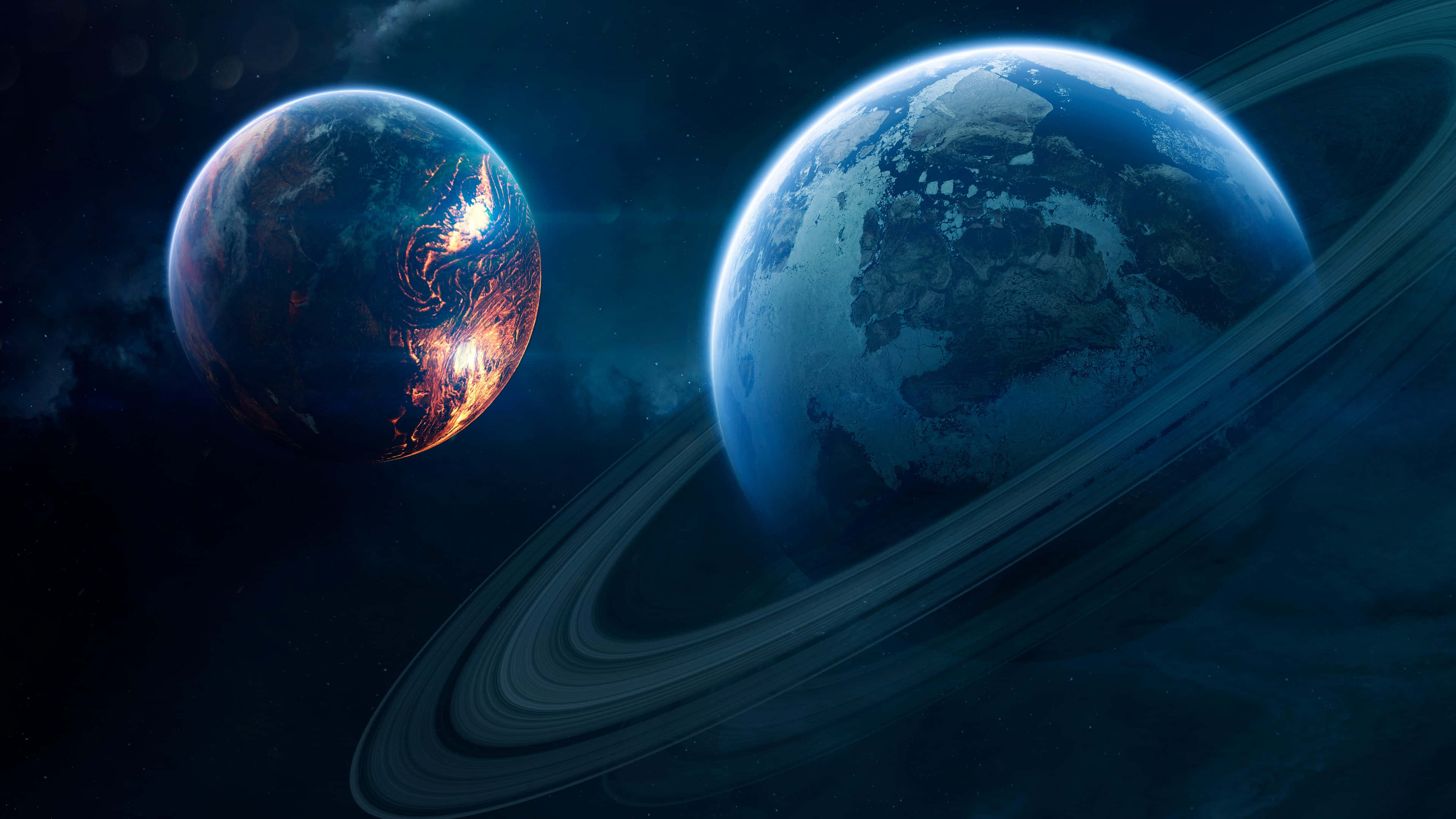 Outer Space Red 4K, red, star-filled night sky, 4K Desktop Wallpaper
