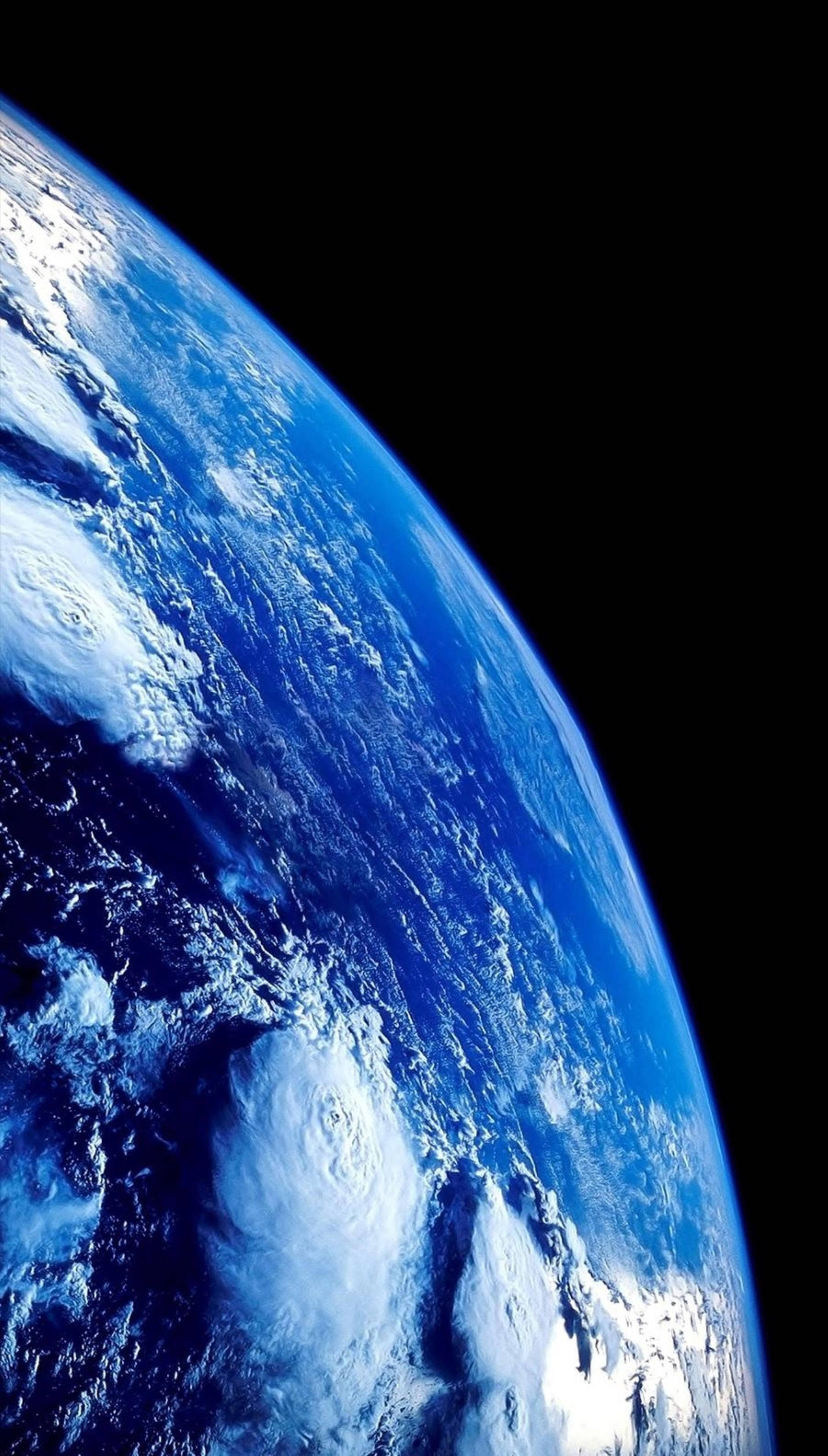 Black AMOLED Earth, Earth, blue oceans, 4K Phone Wallpaper