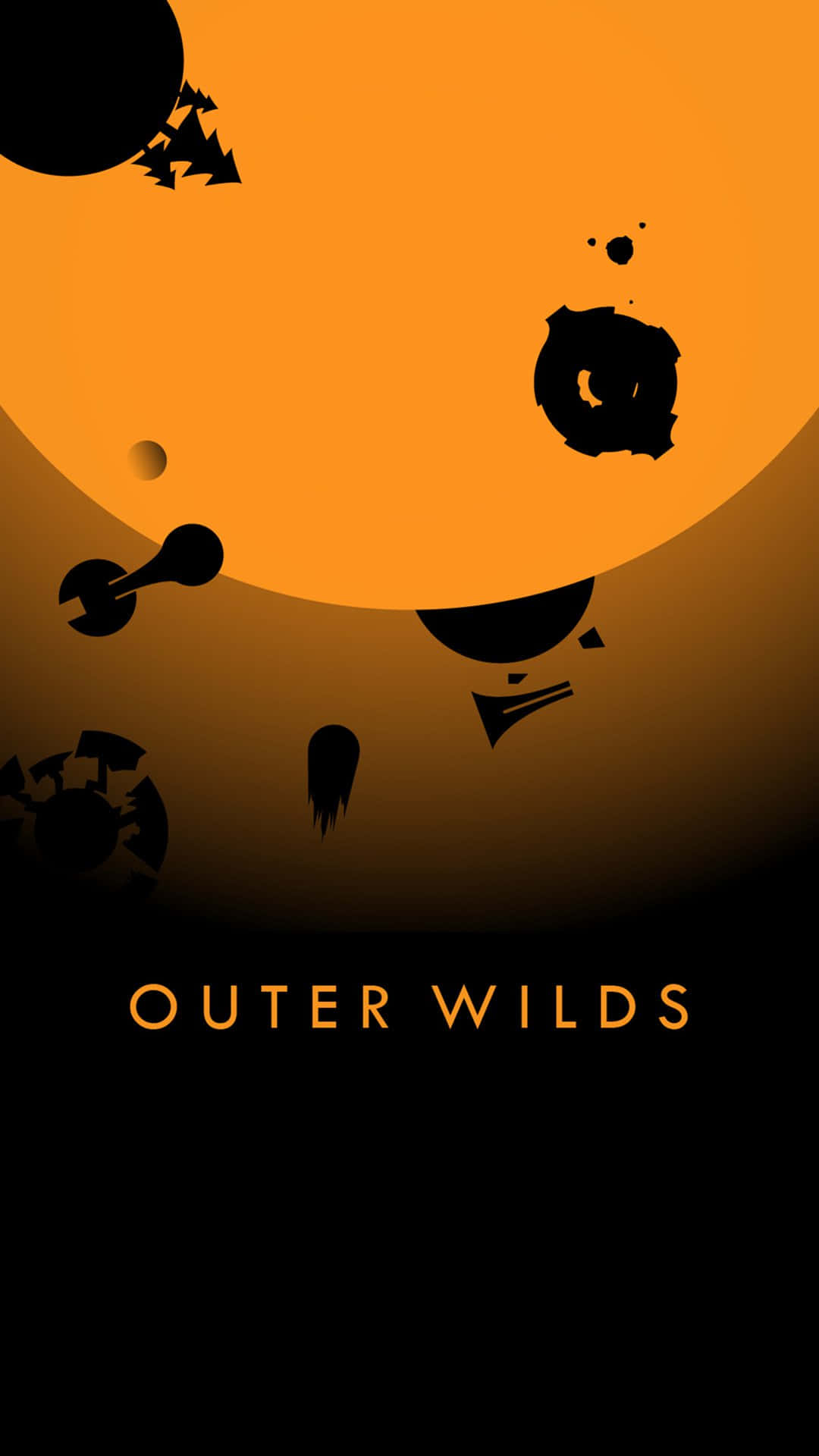 Outer Wilds, orange, black, Full HD Phone Wallpaper