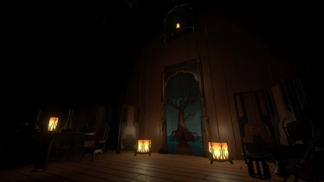 Outer Wilds, Dark Room, wooden porch, SD Desktop Wallpaper