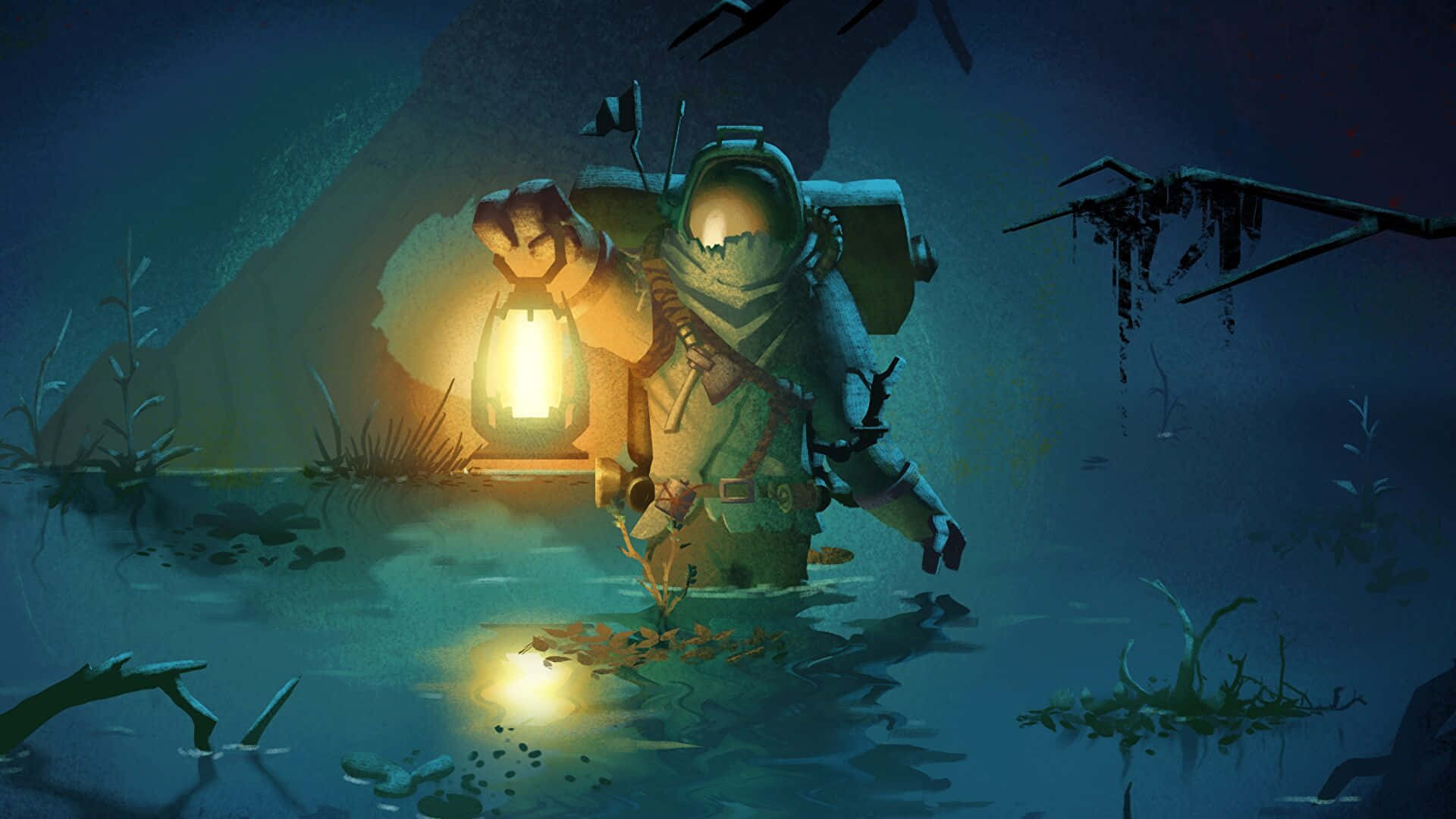Outer Wilds, astronaut, lantern, Full HD Desktop Wallpaper