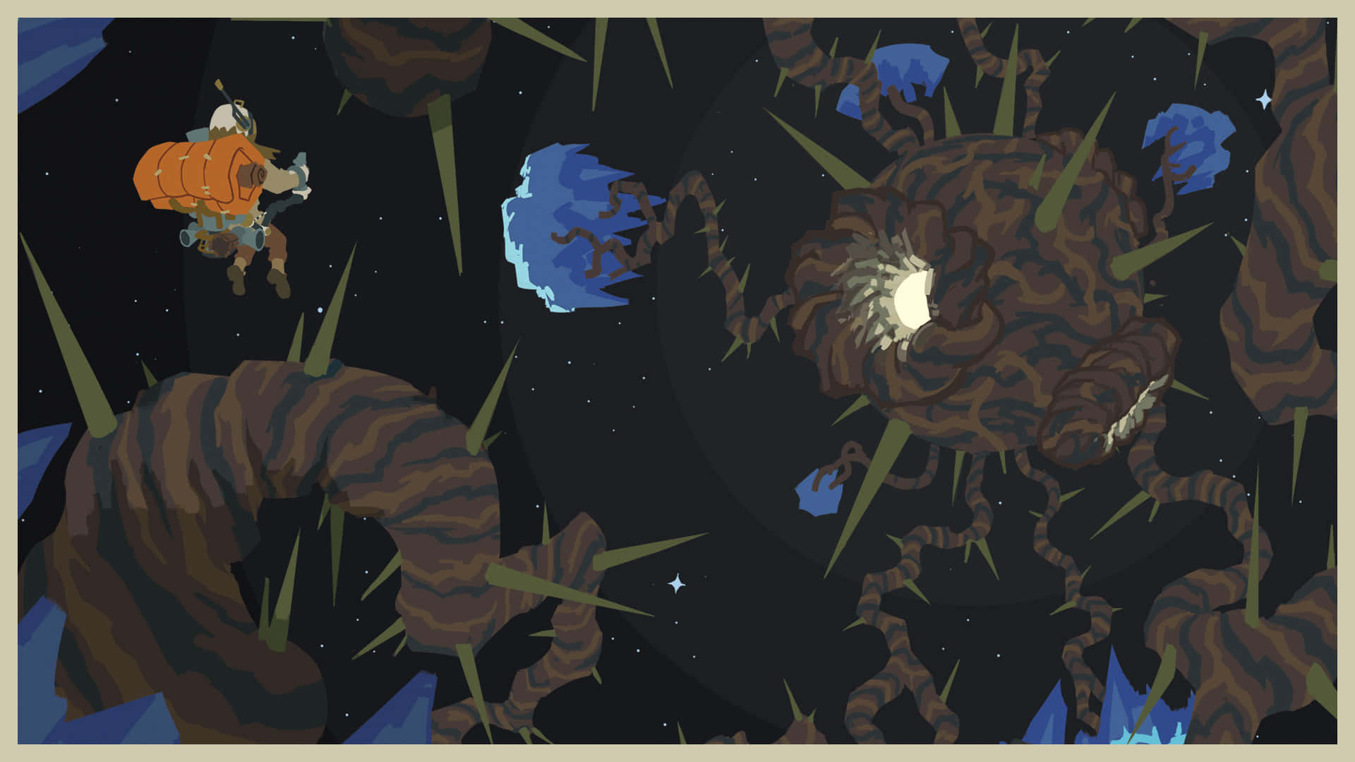 Outer Wilds, astronaut, giant spiky alien creatures, Full HD Desktop Wallpaper