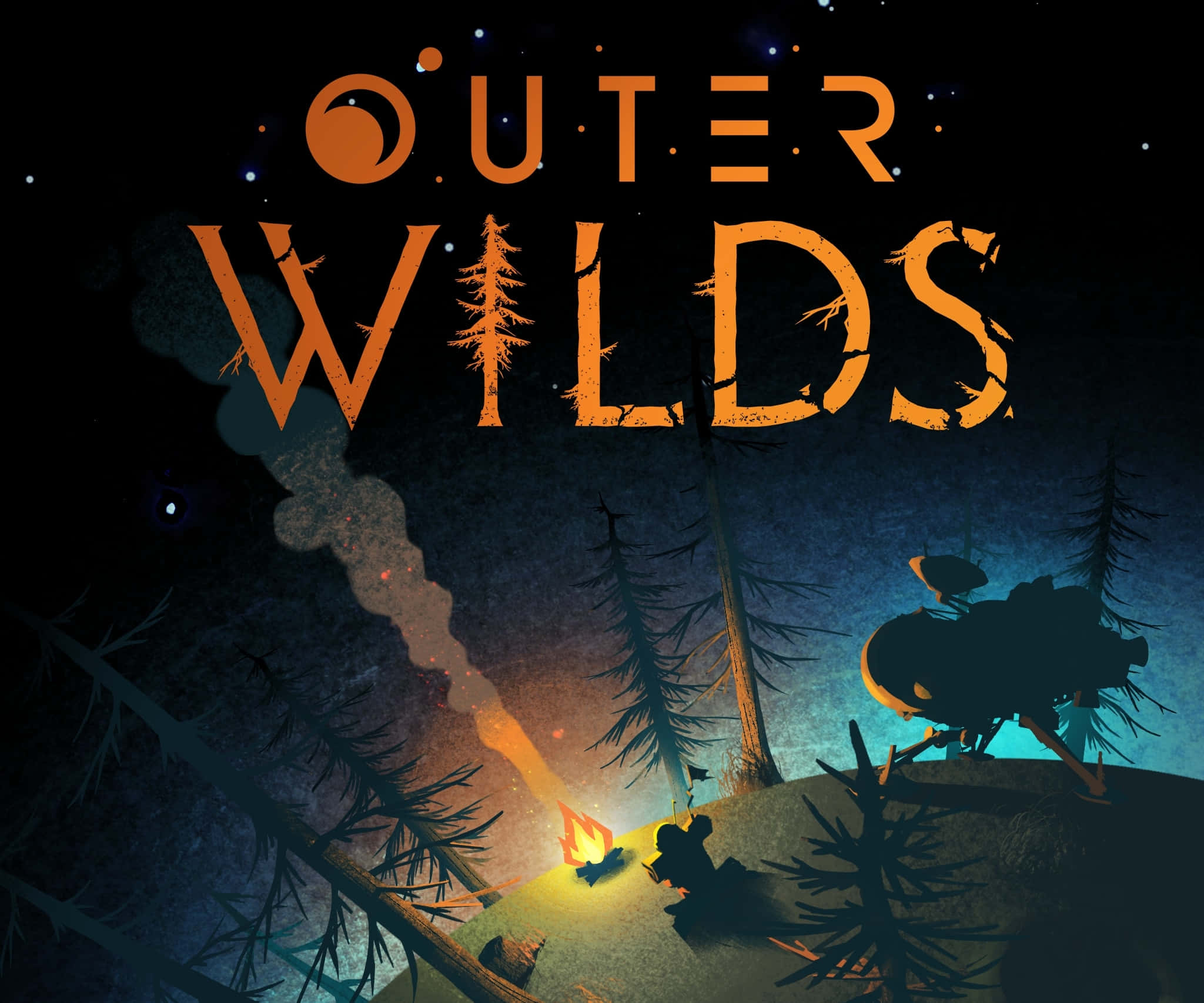 Outer Wilds, campfire, starry sky, Full HD Desktop Wallpaper
