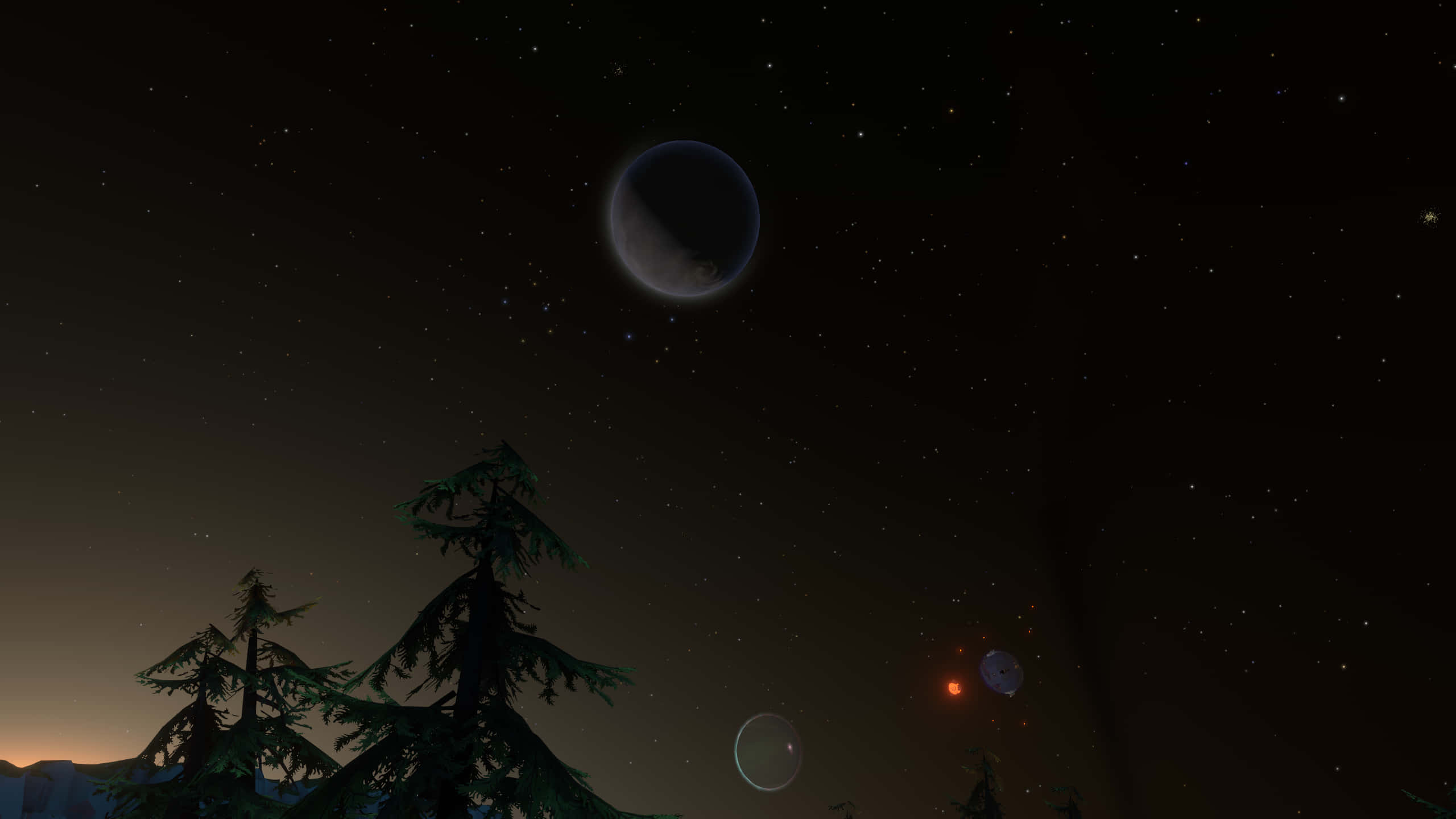 Outer Wilds, stars, planets, 2K Desktop Wallpaper