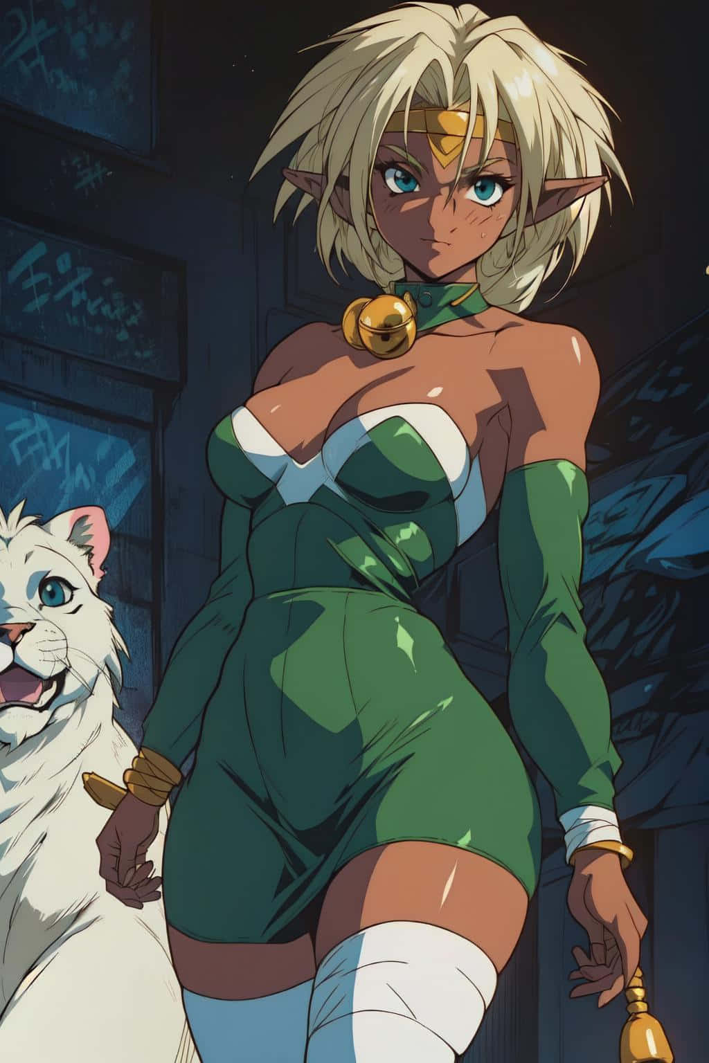 Outlaw Star, Aisha Clanclan, white cat, HD Phone Wallpaper