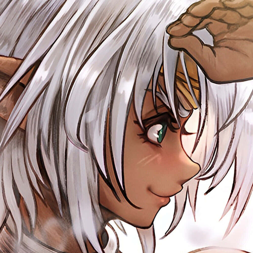 Aisha Clanclan, silver hair, green eyes, SD Desktop Wallpaper