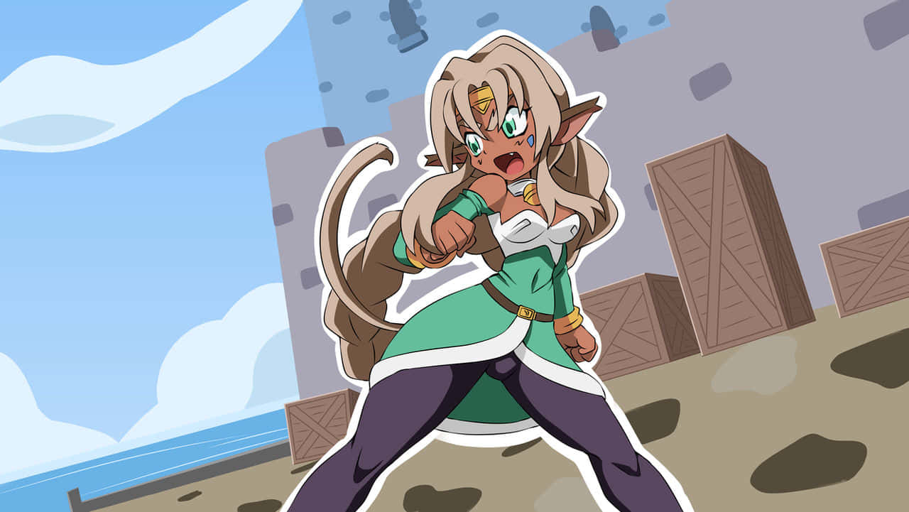Outlaw Star, Aisha Clanclan, action pose, HD Desktop Wallpaper
