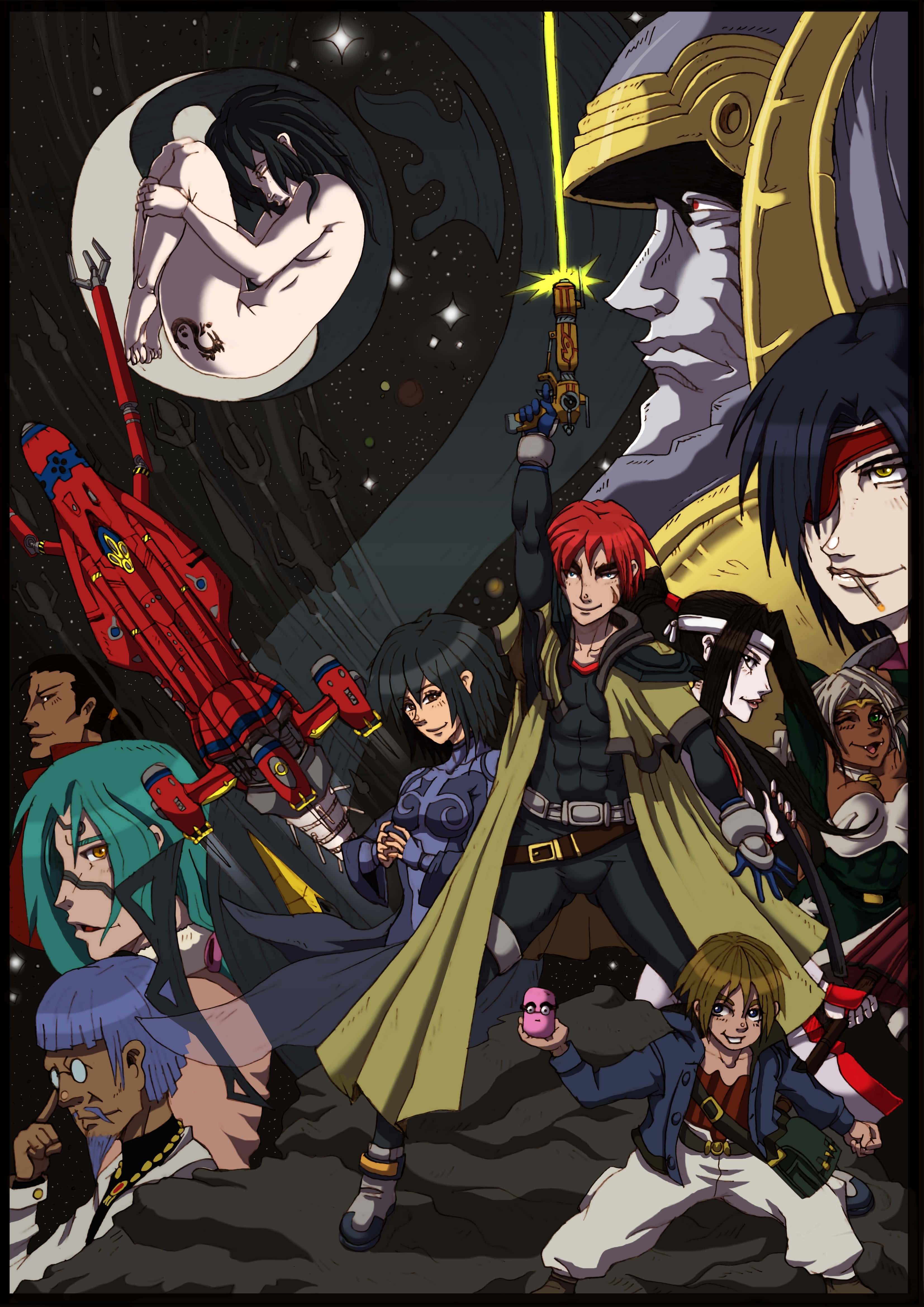 Outlaw Star, 3307 x 4677, cosmic backdrop, 4K Phone Wallpaper