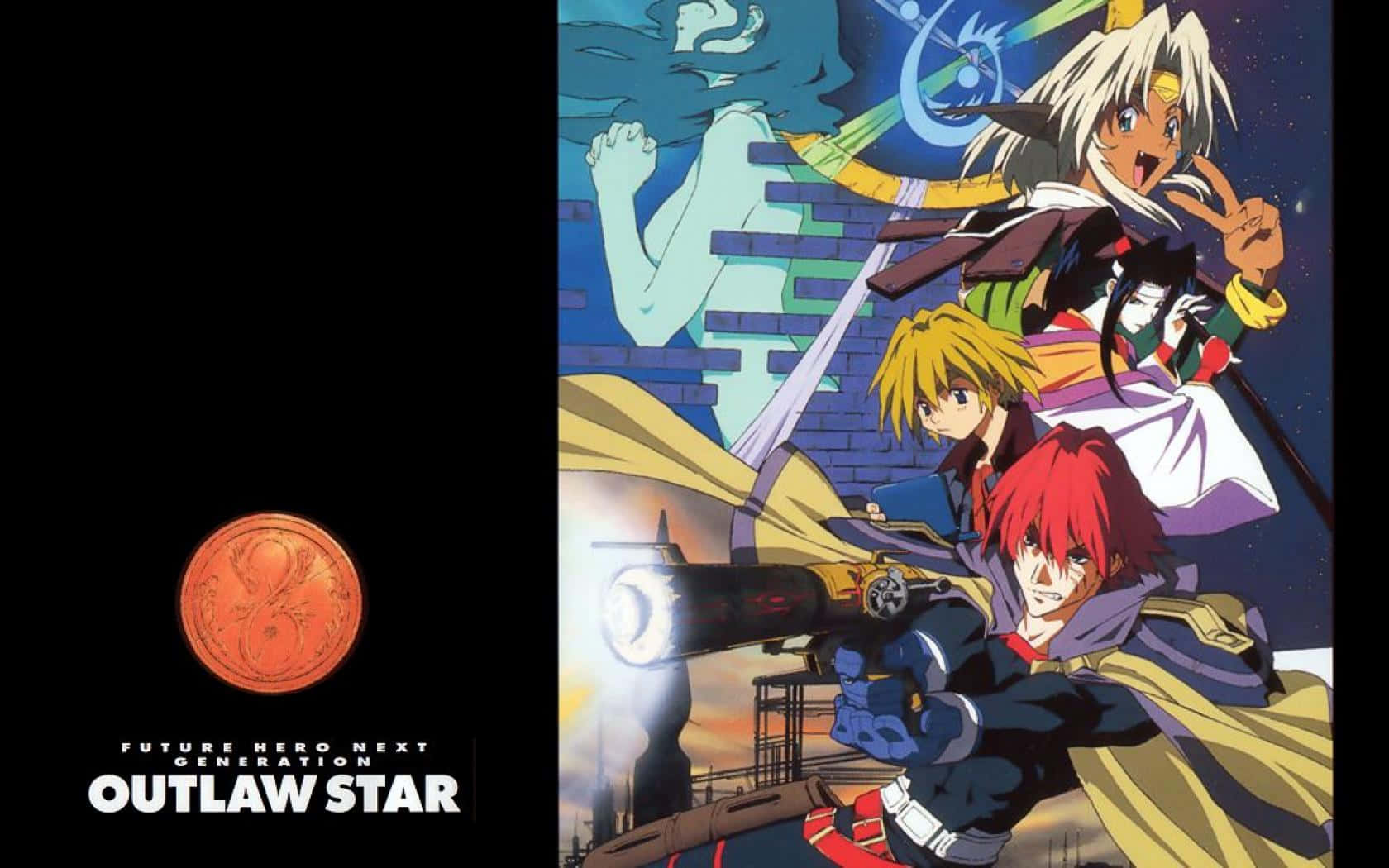 Outlaw Star, starry night sky, glowing energy effects, HD Desktop Wallpaper