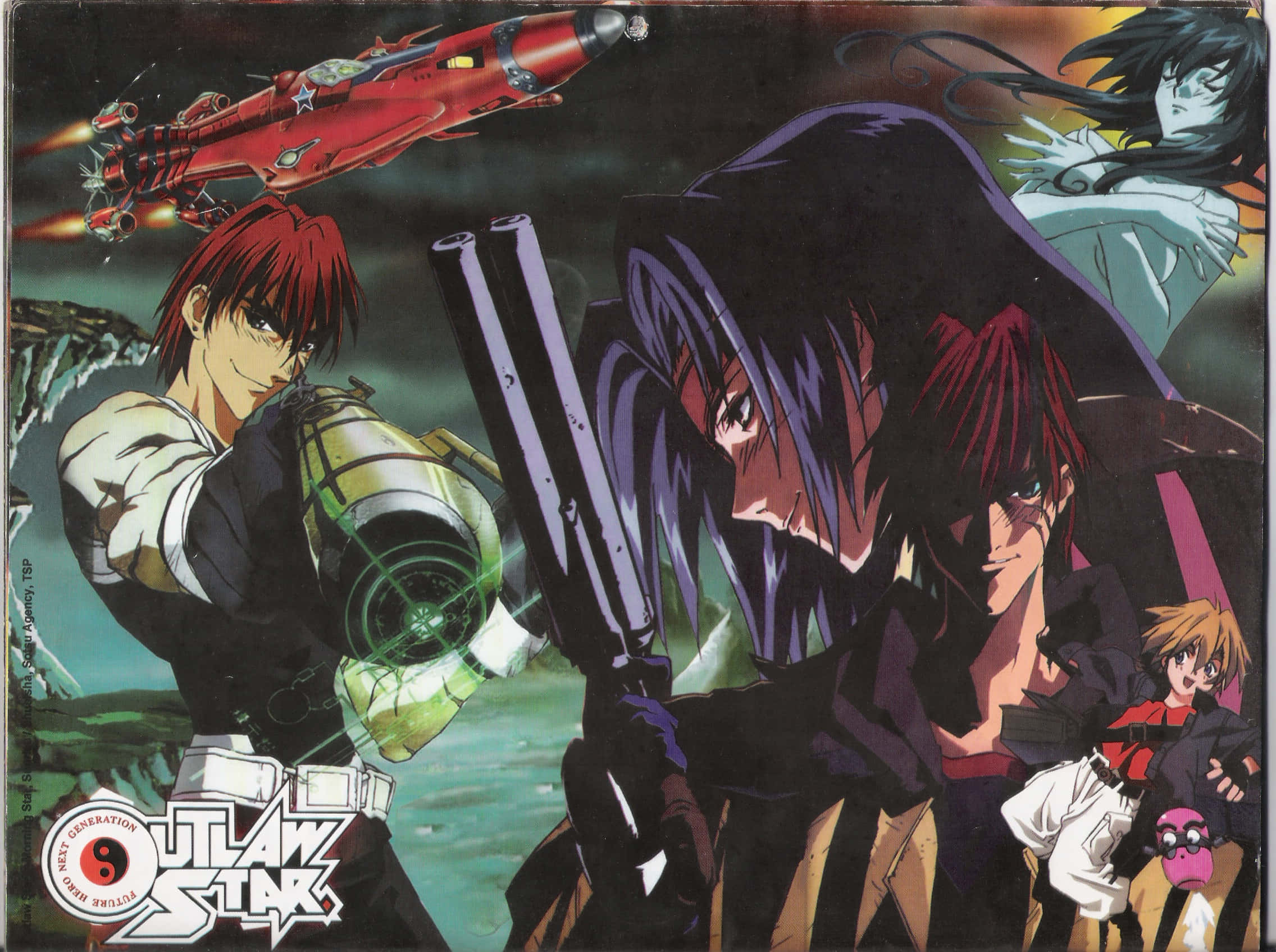 Outlaw Star, crew, spaceship, Full HD Desktop Wallpaper