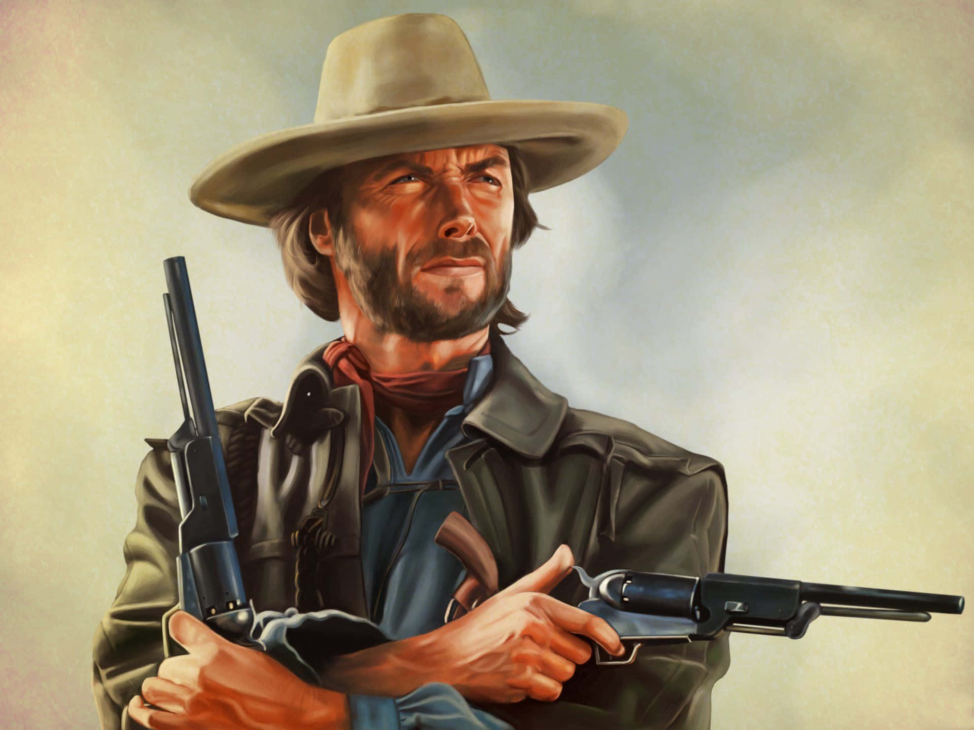 Outlaw, Sunset, cowboy, Full HD Desktop Wallpaper