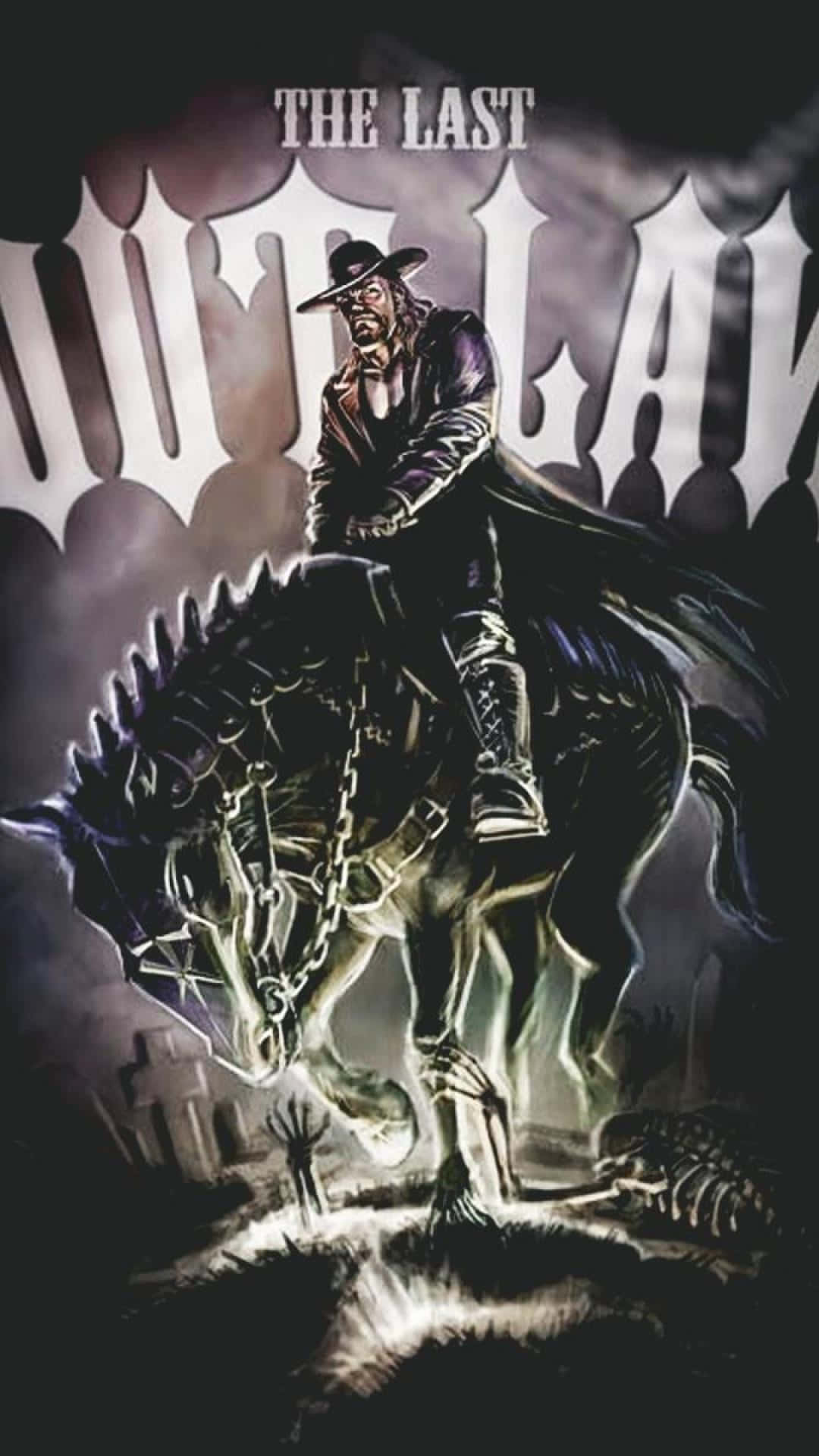 Outlaw, grim cowboy, skeletal horse, Full HD Phone Wallpaper