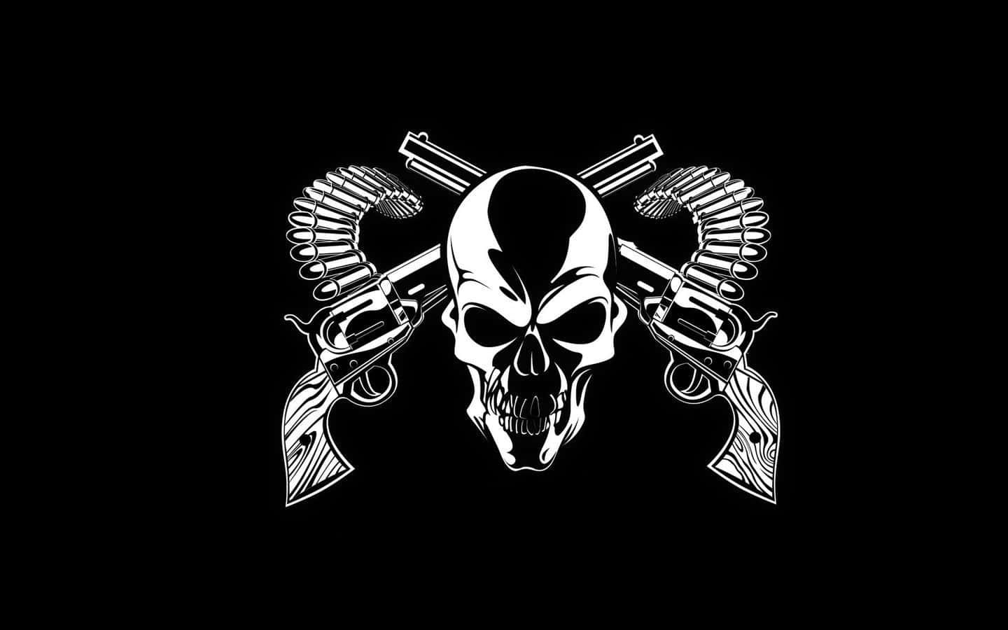 Outlaw, skull, crossed revolvers, HD Desktop Wallpaper