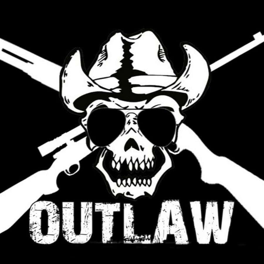 Outlaw, skull, cowboy hat, SD Desktop Wallpaper
