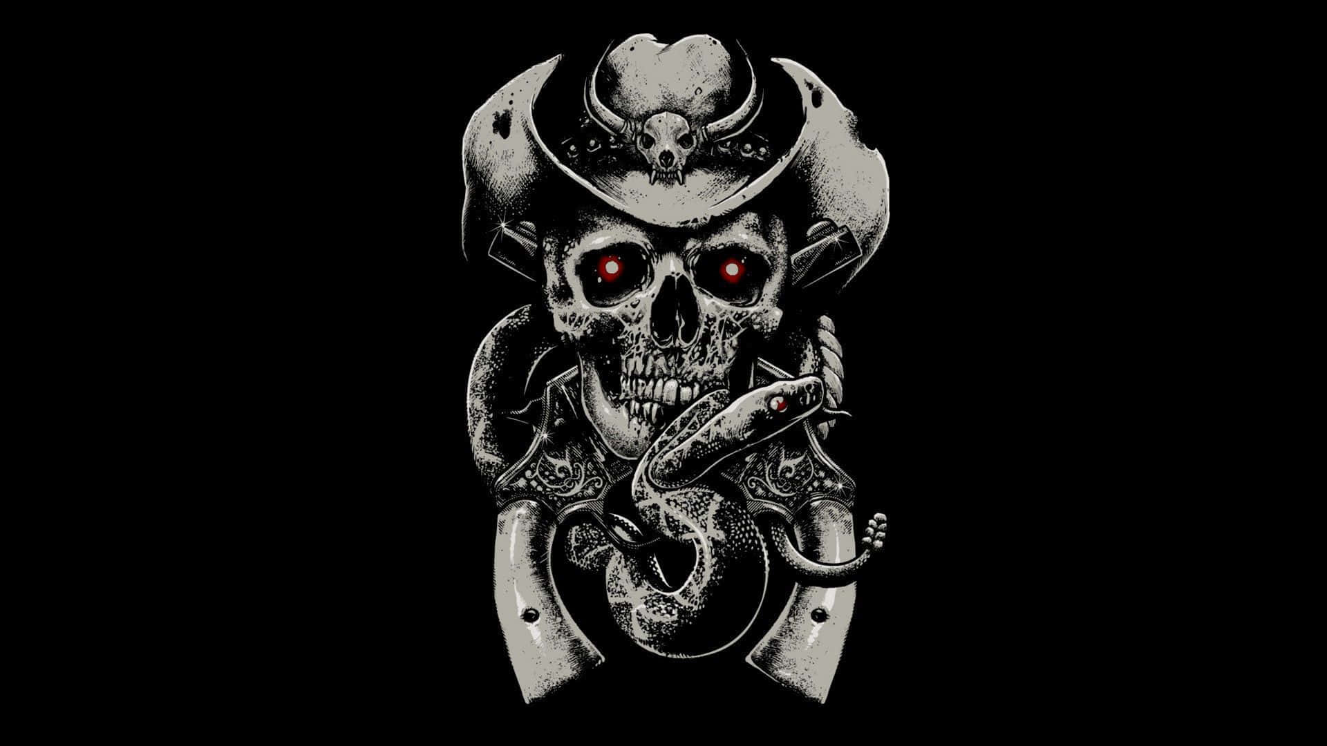 Outlaw, cowboy hat, skull, Full HD Desktop Wallpaper